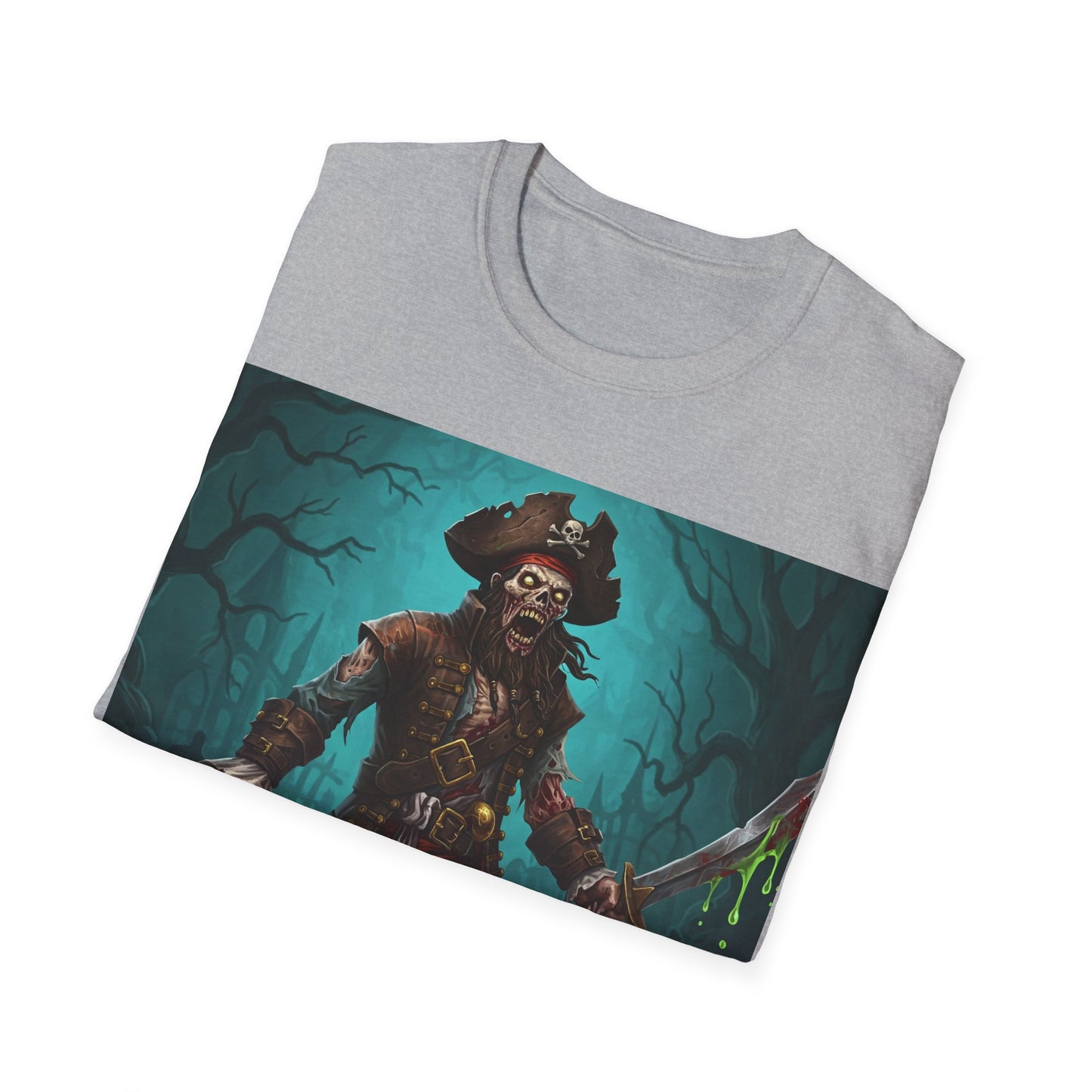 UK - Pirate Apocalyptic Portrait Tee, bold, decaying zombie graphic
