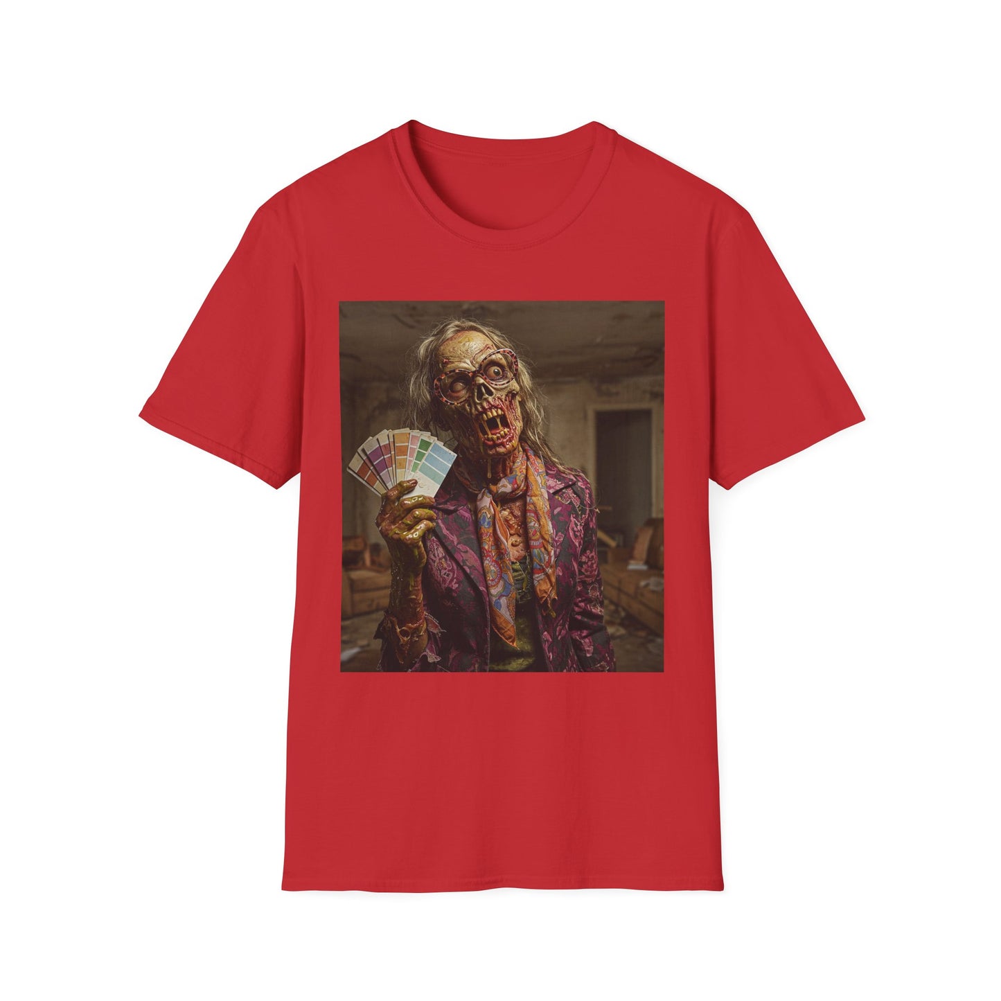 Unisex Softstyle T-Shirt – Retro Skeleton Poker Night Tee