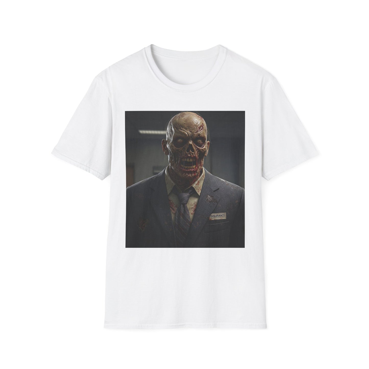 Creepy Zombie Businessman Unisex Softstyle T-Shirt