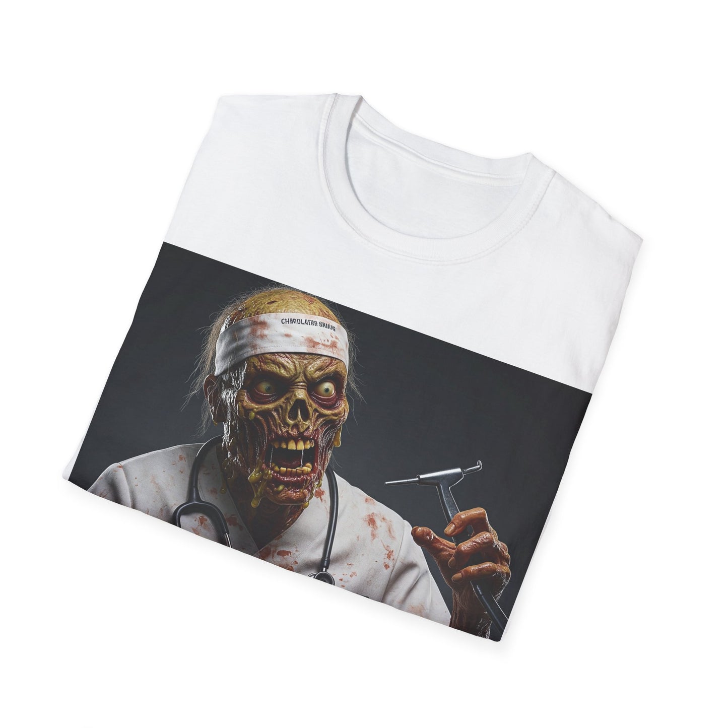 UK - Zombie Doctor Unisex Softstyle T-Shirt - Perfect for Halloween & Horror Fans