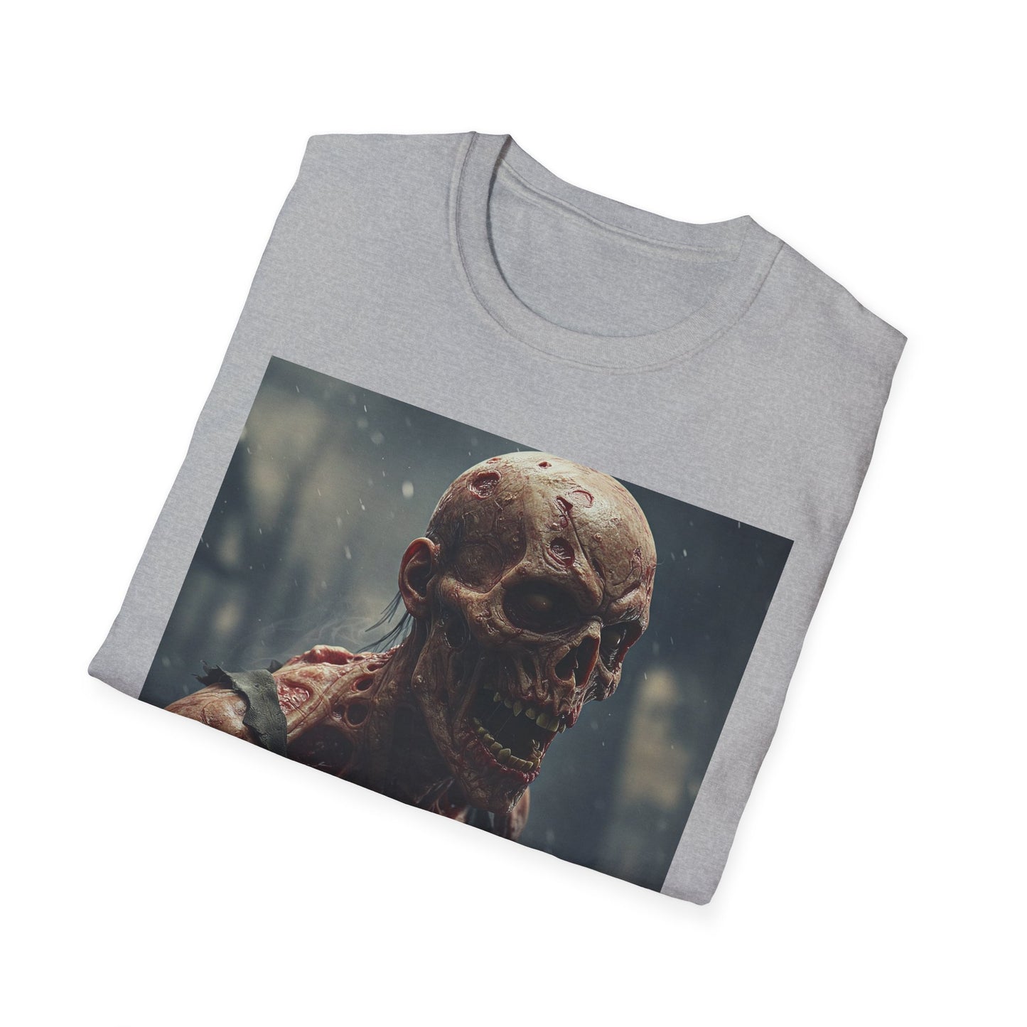 Unisex Softstyle T-Shirt with Creepy Skeleton Design - Perfect for Halloween and Horror Fans