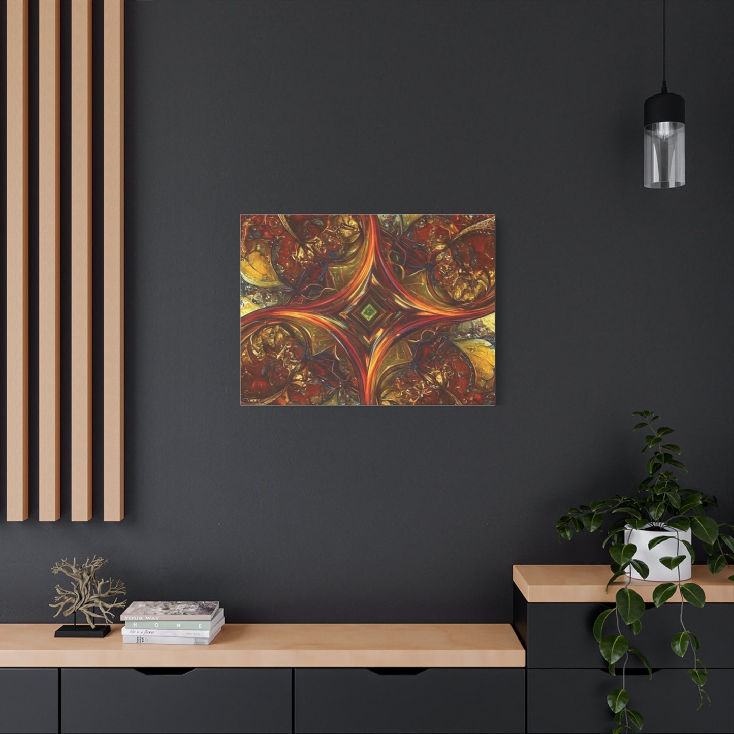 Abstract Art Matte Canvas Wall Decor - Vibrant Fractal Design, Colorful Home Accent