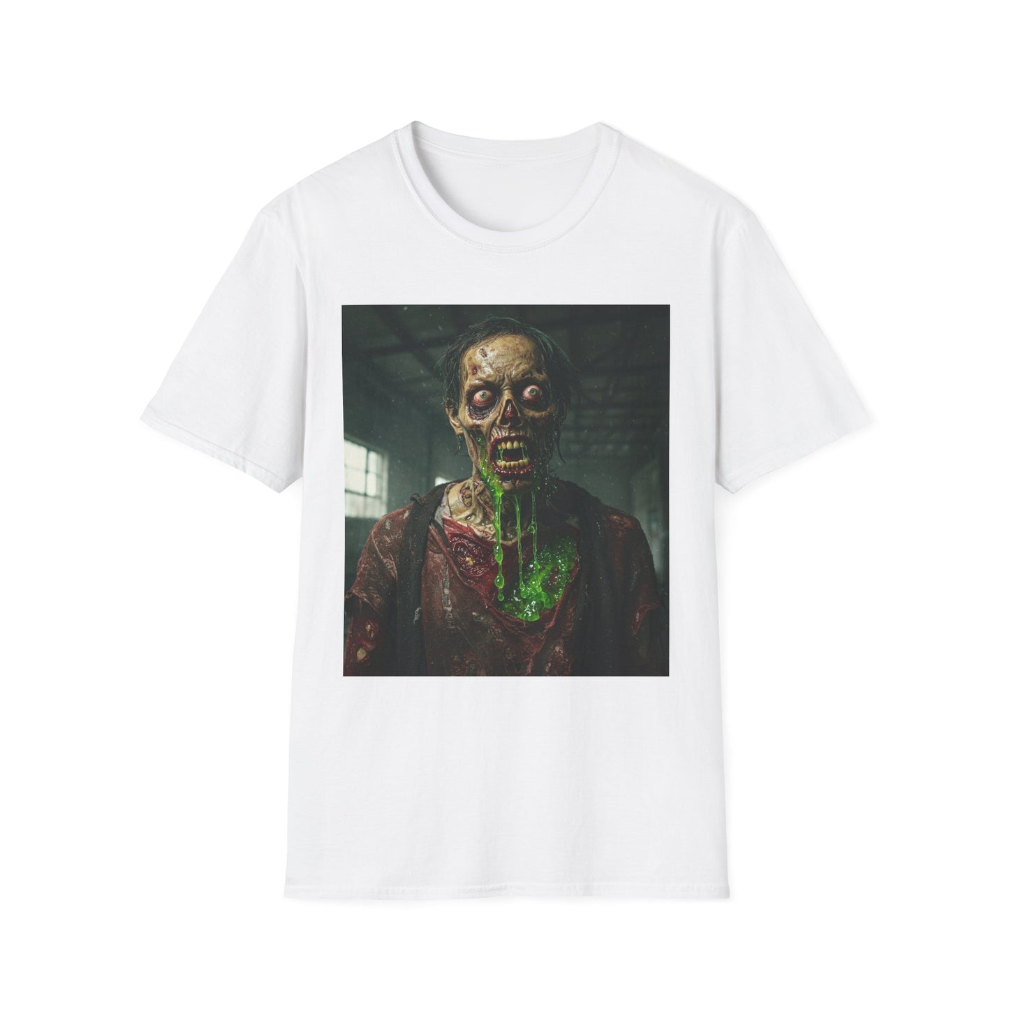 Apocalyptic Portrait Tee, bold, decaying zombie graphic