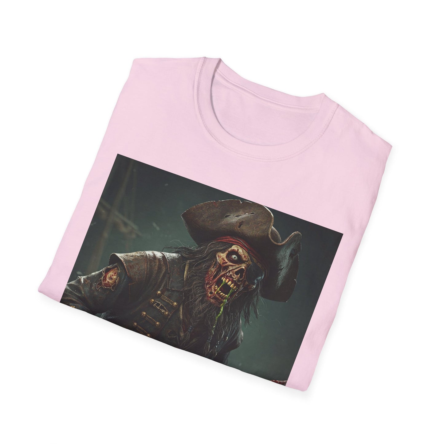 Zombie Pirate Graphic Unisex T-Shirt - Perfect for Halloween and Casual Wear