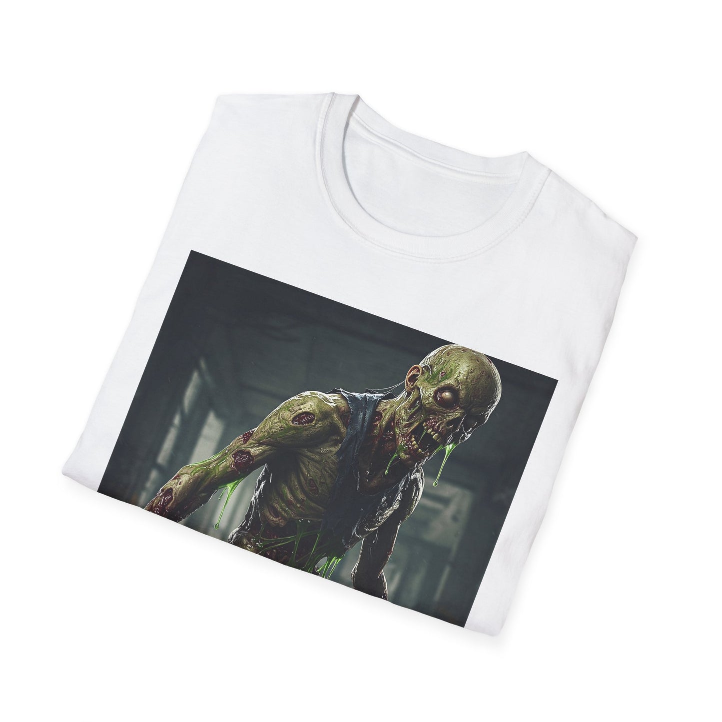 Zombie Graphic Unisex Softstyle T-Shirt - Perfect for Halloween and Horror Fans