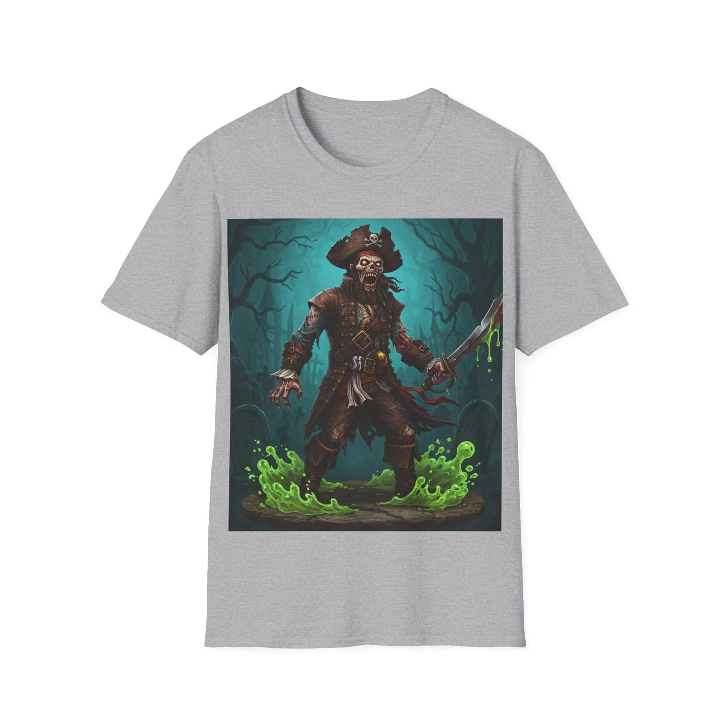 UK - Pirate Apocalyptic Portrait Tee, bold, decaying zombie graphic