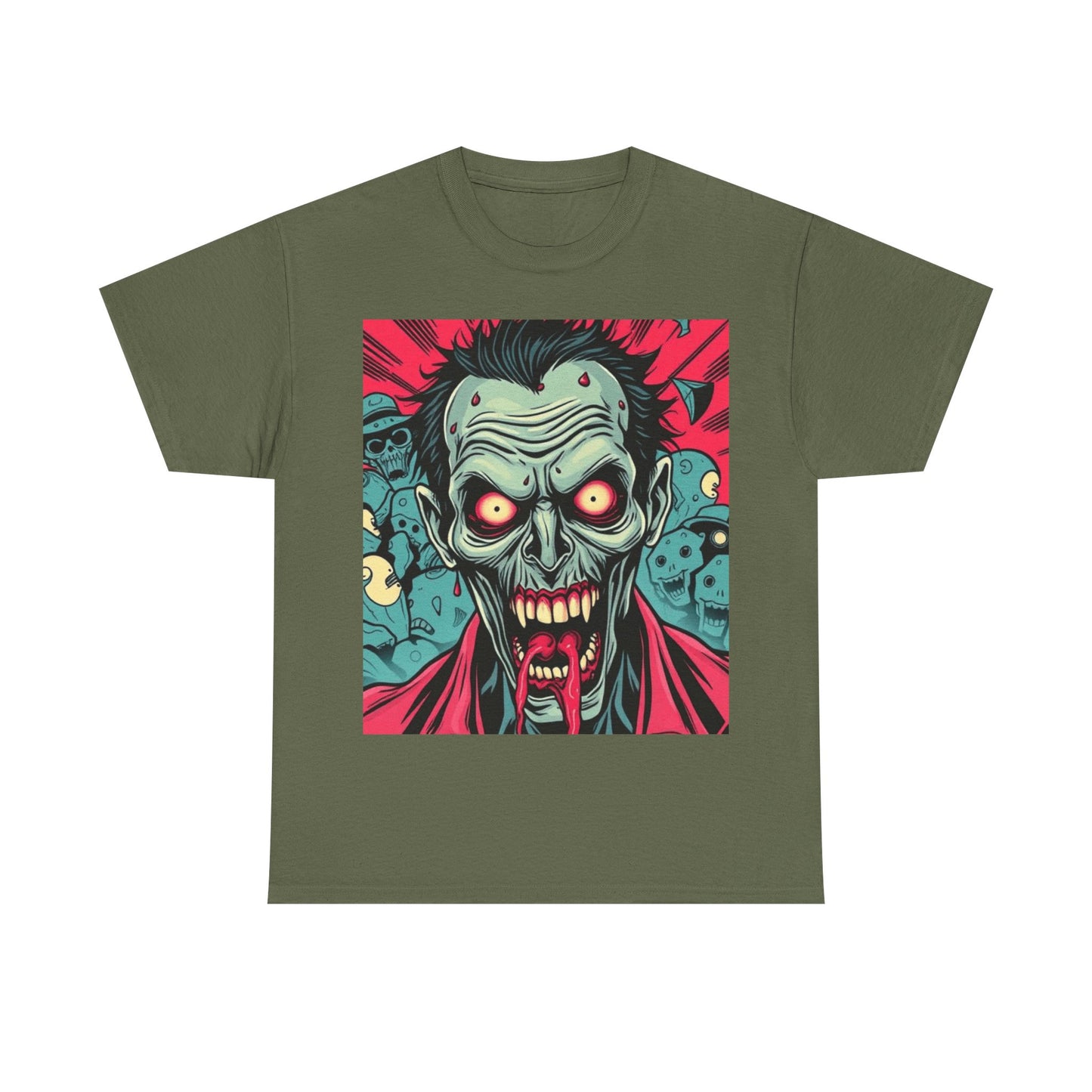 UK - Unisex Heavy Cotton Tee - Spooky Zombie Graphic Tee for Halloween