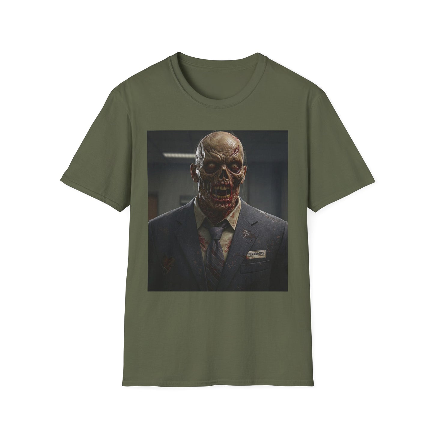 Creepy Zombie Businessman Unisex Softstyle T-Shirt