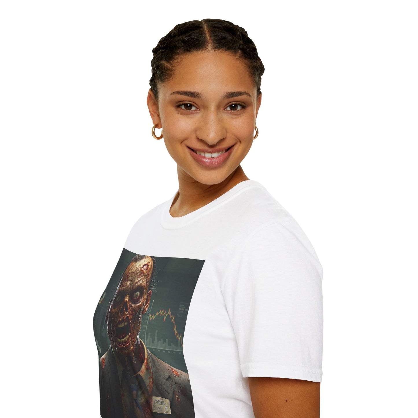 Zombie Businessman Unisex Softstyle T-Shirt | Spooky Halloween Apparel