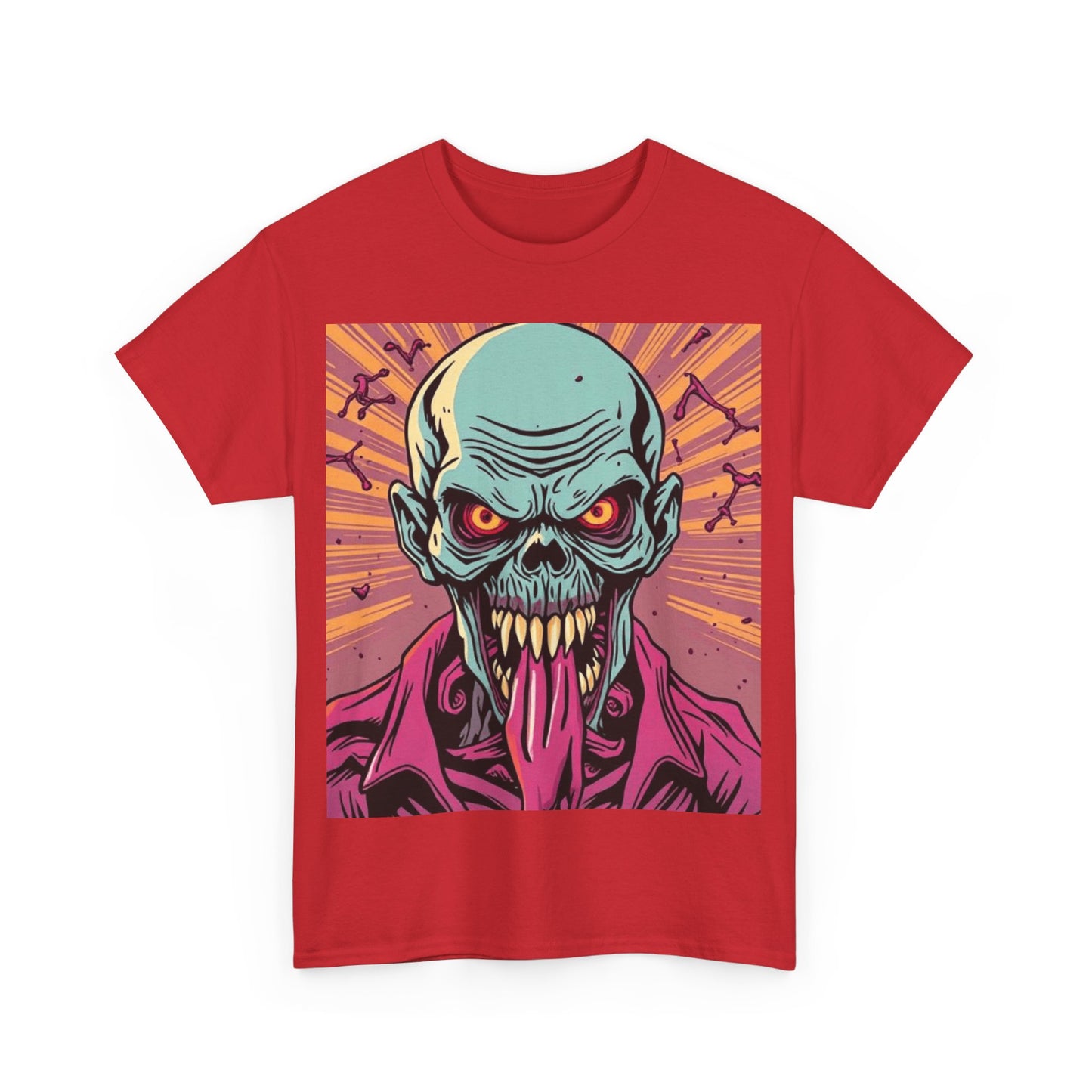 UK - Unisex Heavy Cotton Tee - Retro Skull Graphic Tee