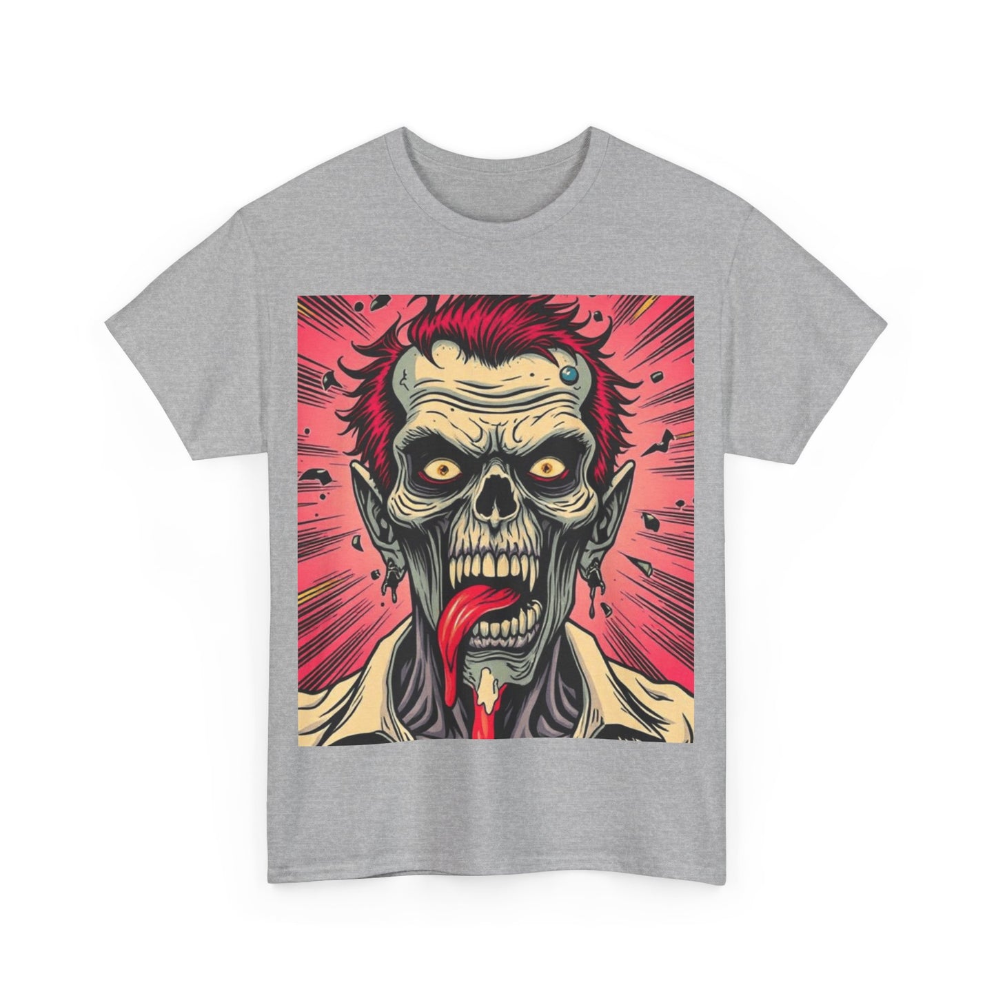 UK - Unisex Heavy Cotton Tee - Zombie Design for Horror Fans