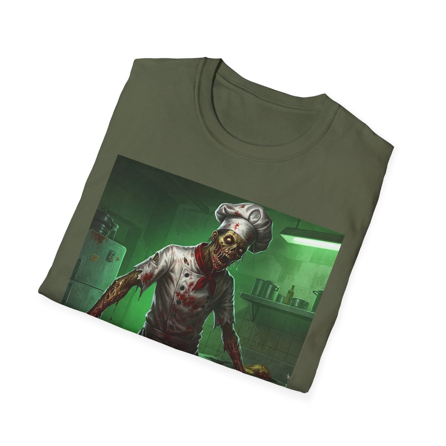 Zombie Chef Unisex Softstyle T-Shirt - Perfect for Halloween and Horror Fans