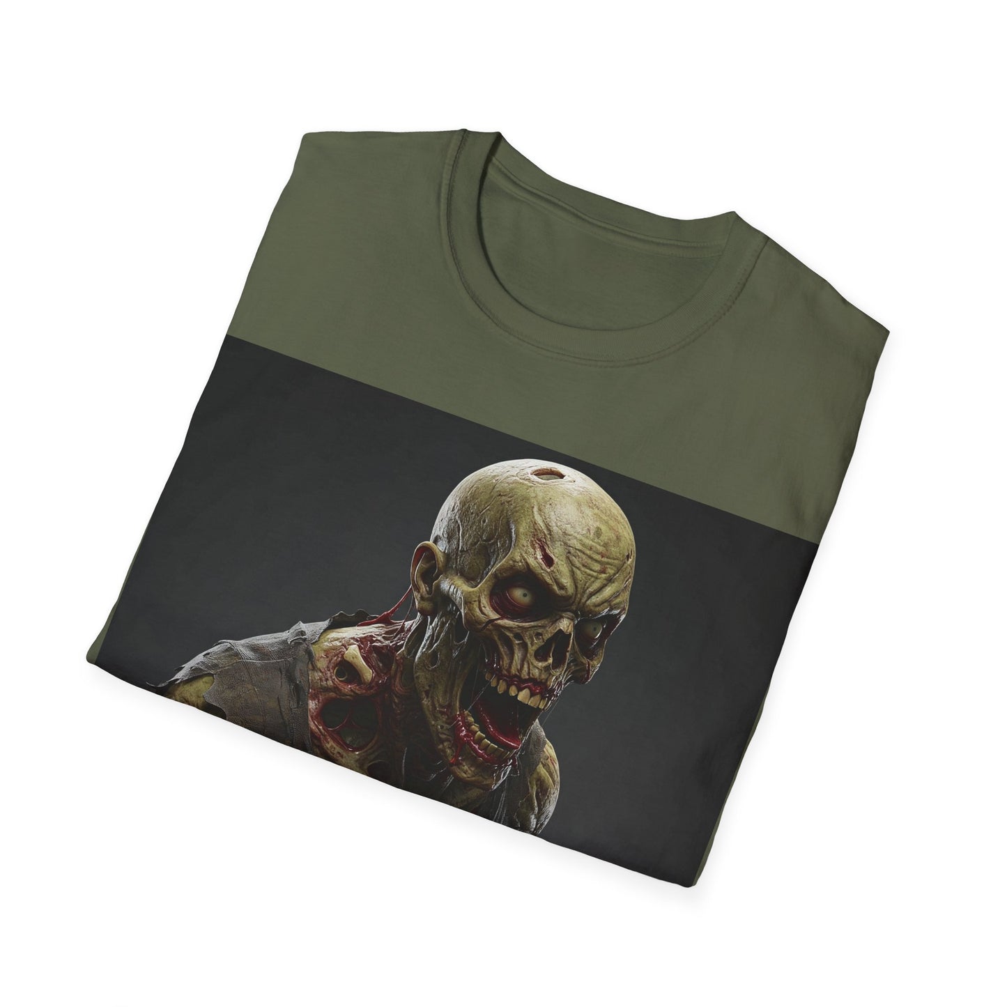 UK - Zombie Graphic Unisex Softstyle T-Shirt - Perfect for Halloween and Horror Fans