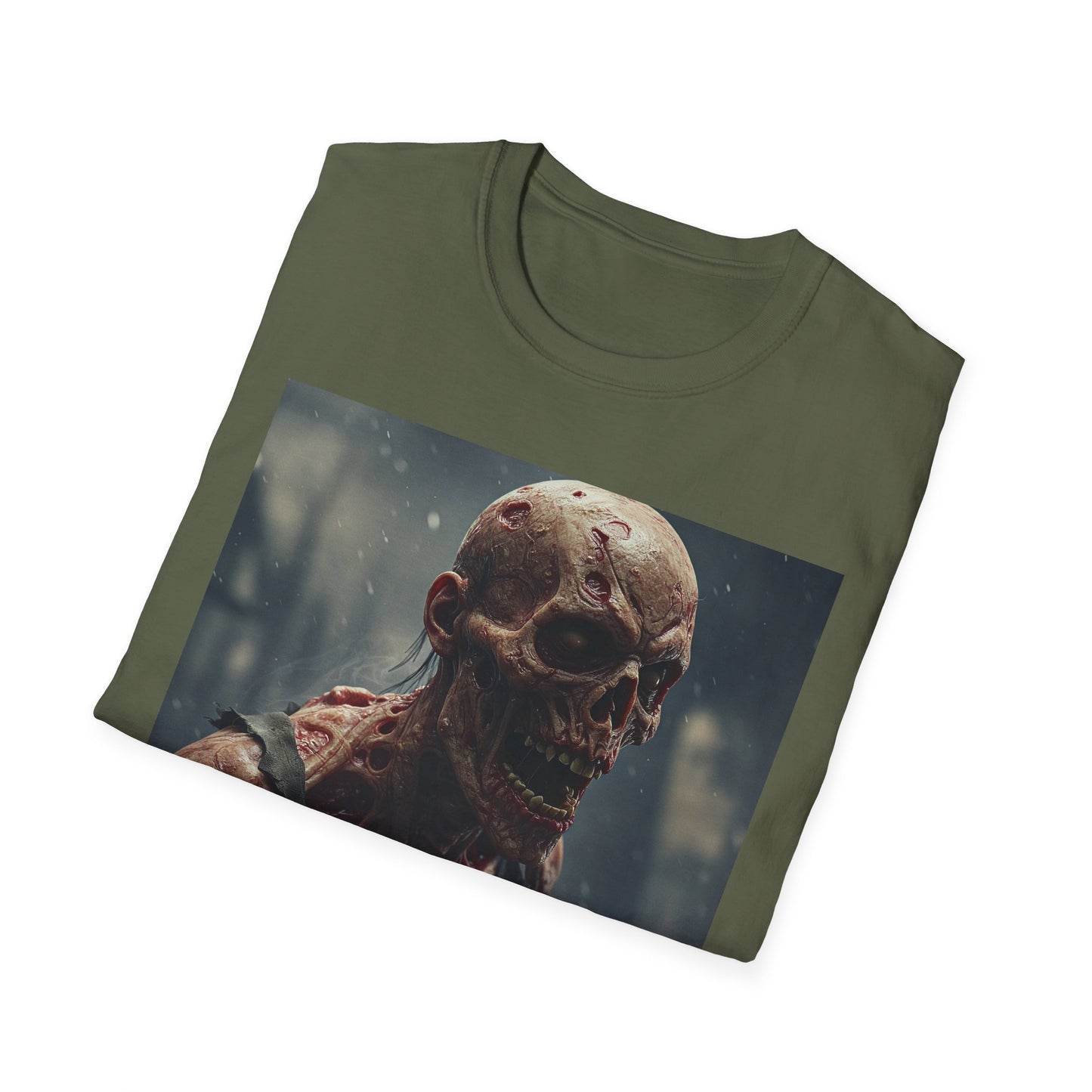 Unisex Softstyle T-Shirt with Creepy Skeleton Design - Perfect for Halloween and Horror Fans