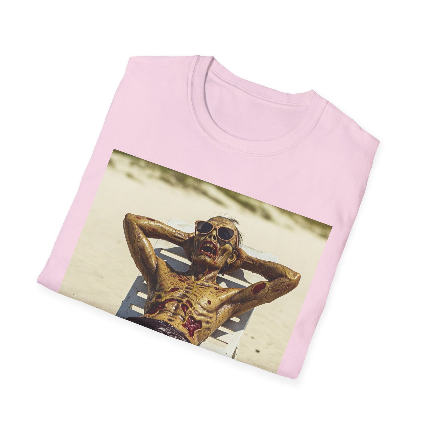 Chillin' Skeleton Unisex Softstyle T-Shirt - Perfect for Halloween & Casual Wear