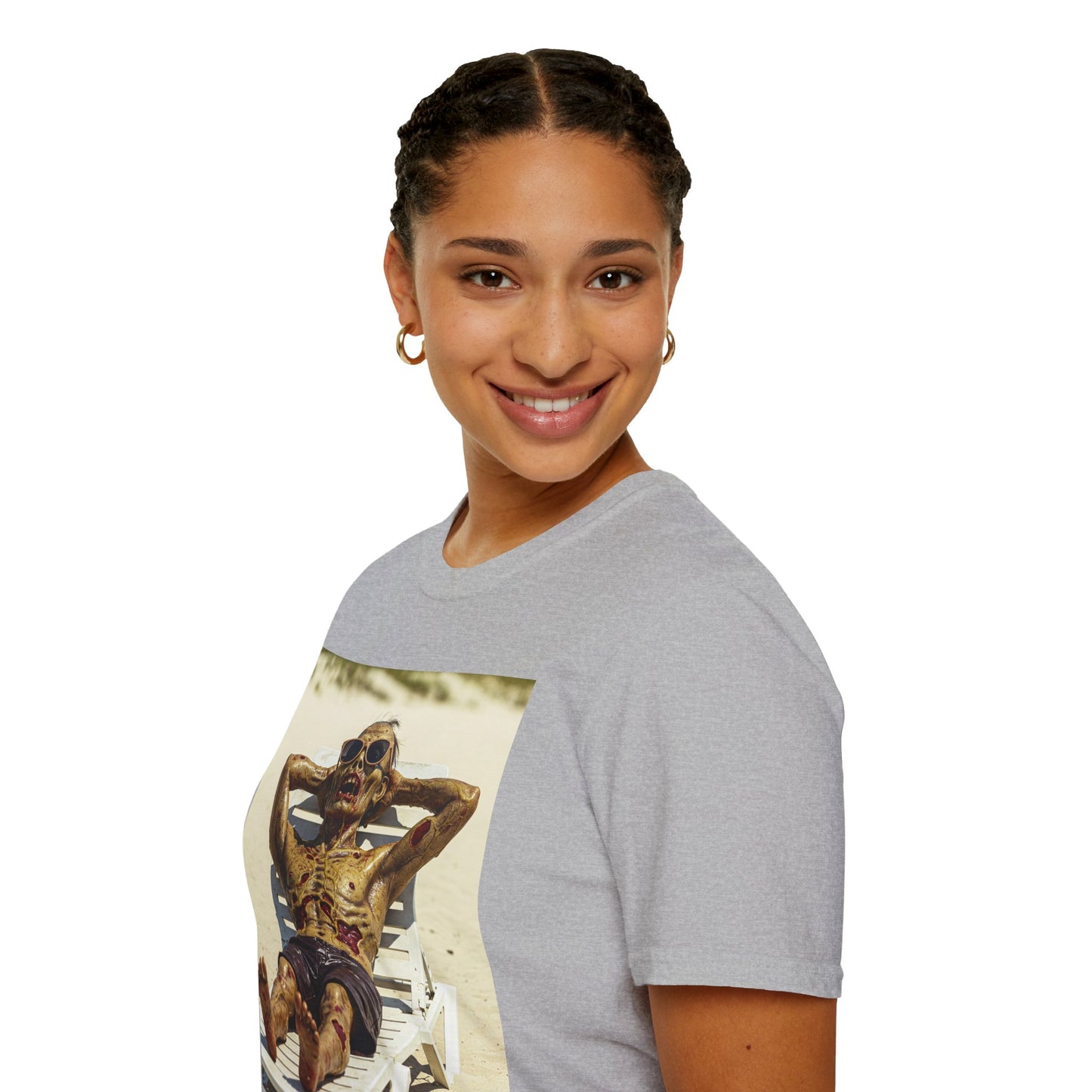 Chillin' Skeleton Unisex Softstyle T-Shirt - Perfect for Halloween & Casual Wear