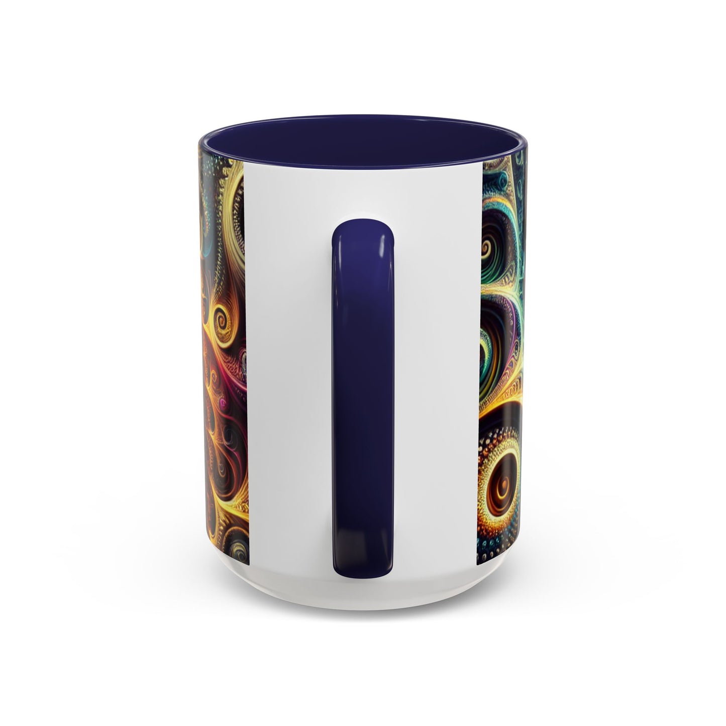 Colorful Swirl Accent Coffee Mug - Unique Spiral Design for Art Lovers