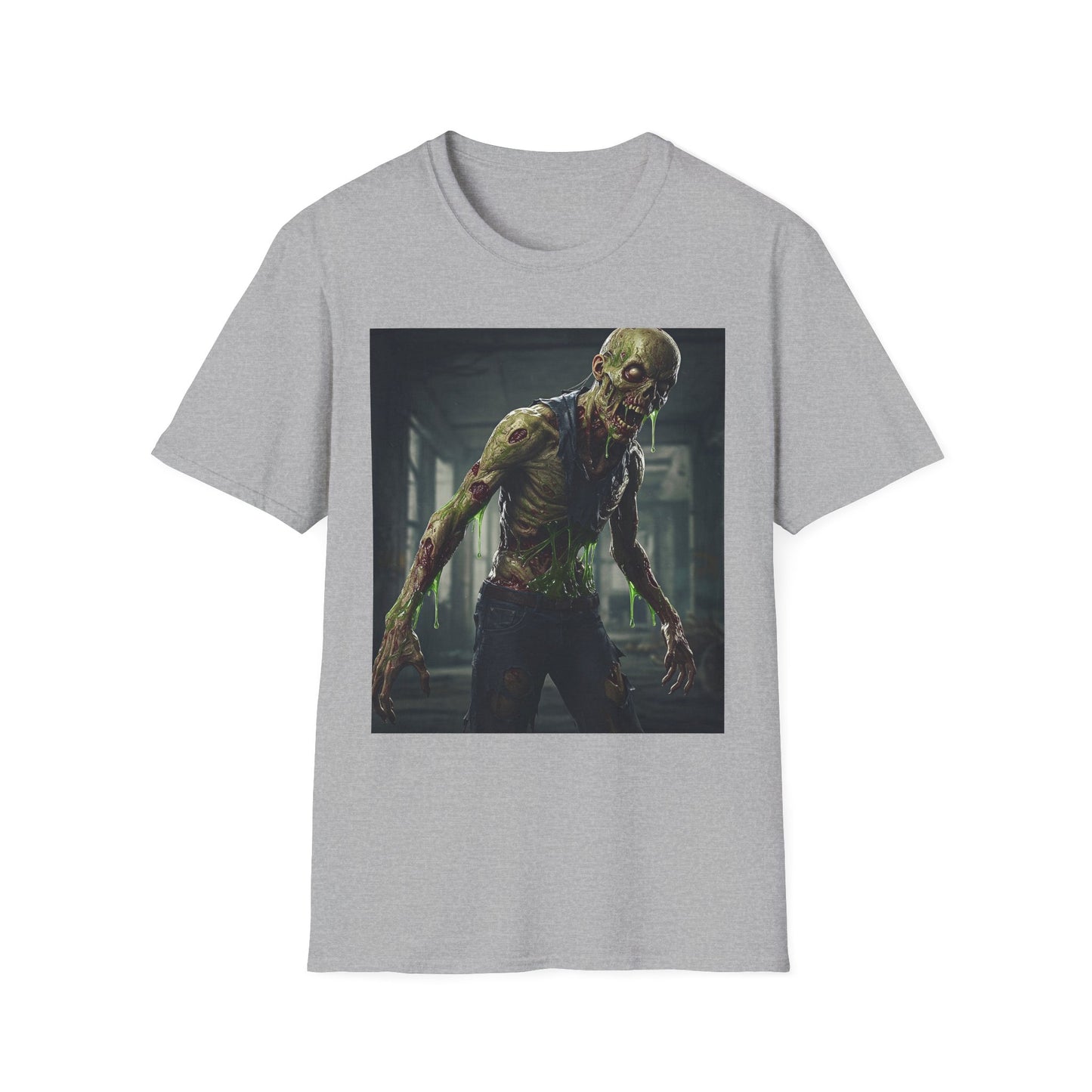 Zombie Graphic Unisex Softstyle T-Shirt - Perfect for Halloween and Horror Fans