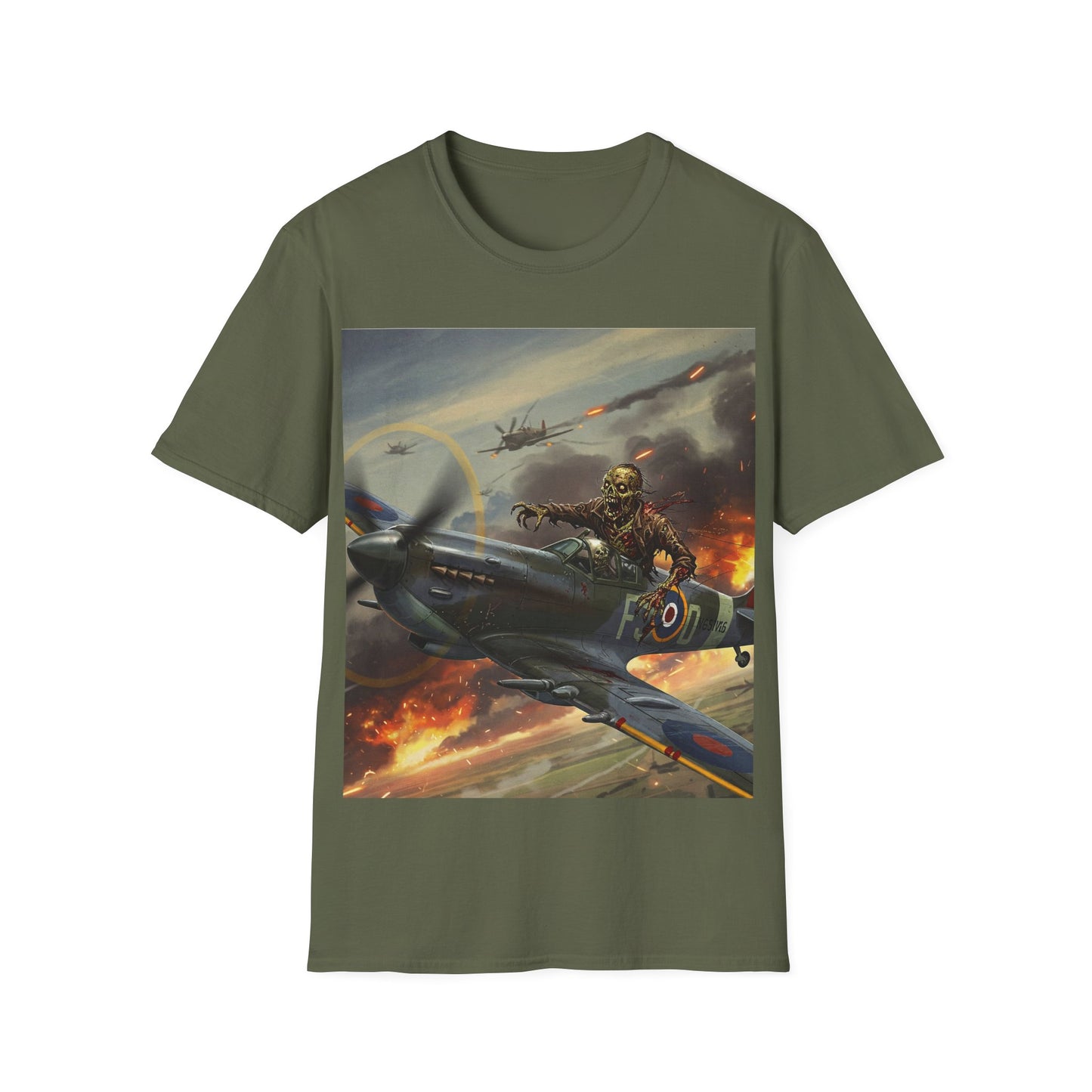 UK - Vintage Pilot Apocalyptic Portrait Tee, bold, decaying zombie graphic