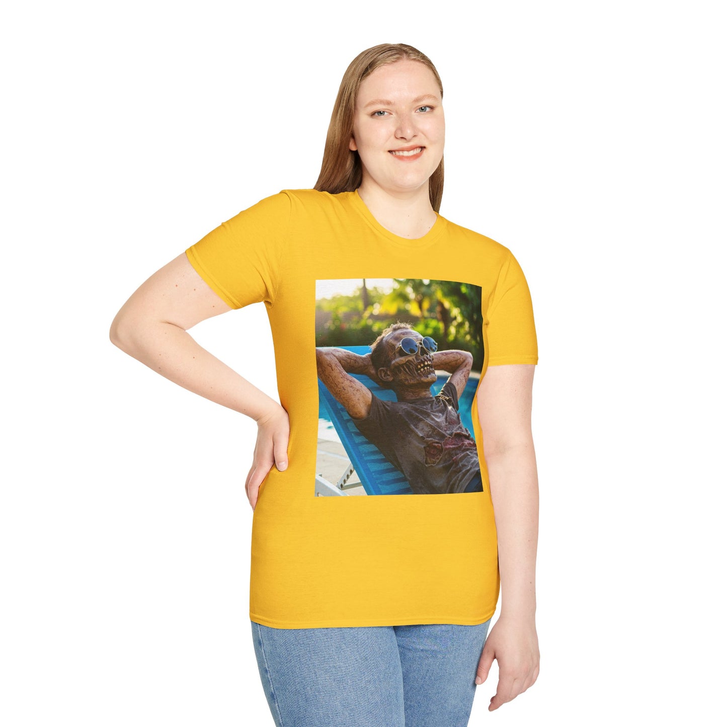 Chillin' Zombie Unisex Softstyle T-Shirt | Halloween Apparel