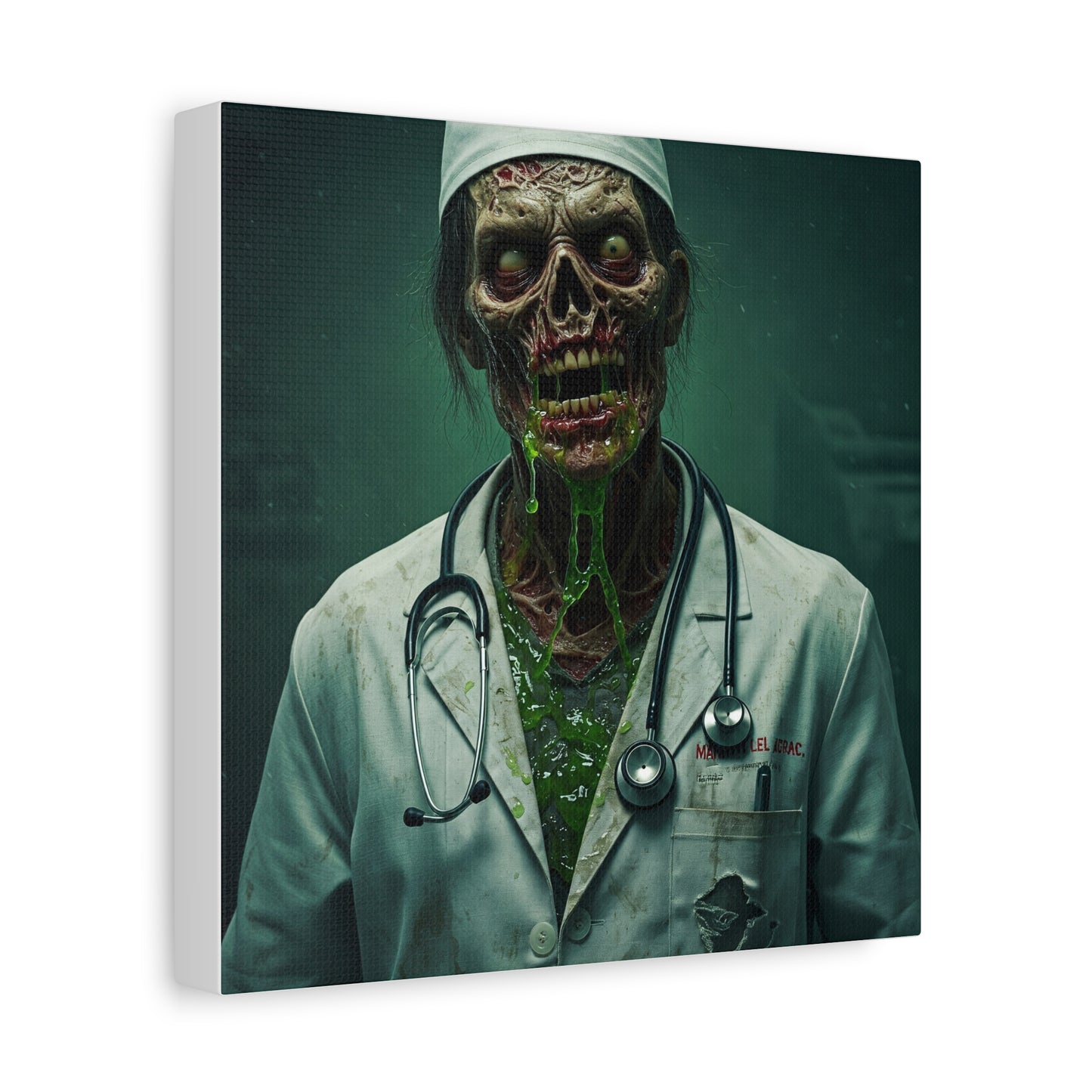 Zombie Doctor Canvas Art | Horror Medical Wall Decor | Perfect for Halloween
