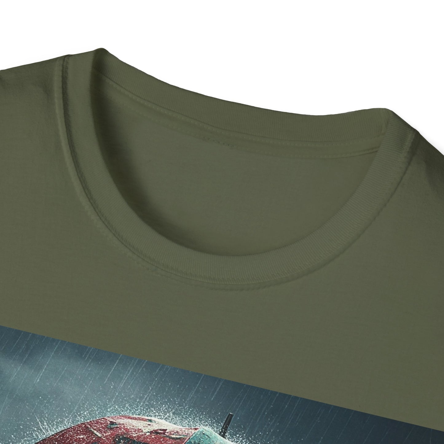 UK - Unisex Softstyle T-Shirt - Creepy Skeleton with Umbrella Design - Perfect for Halloween