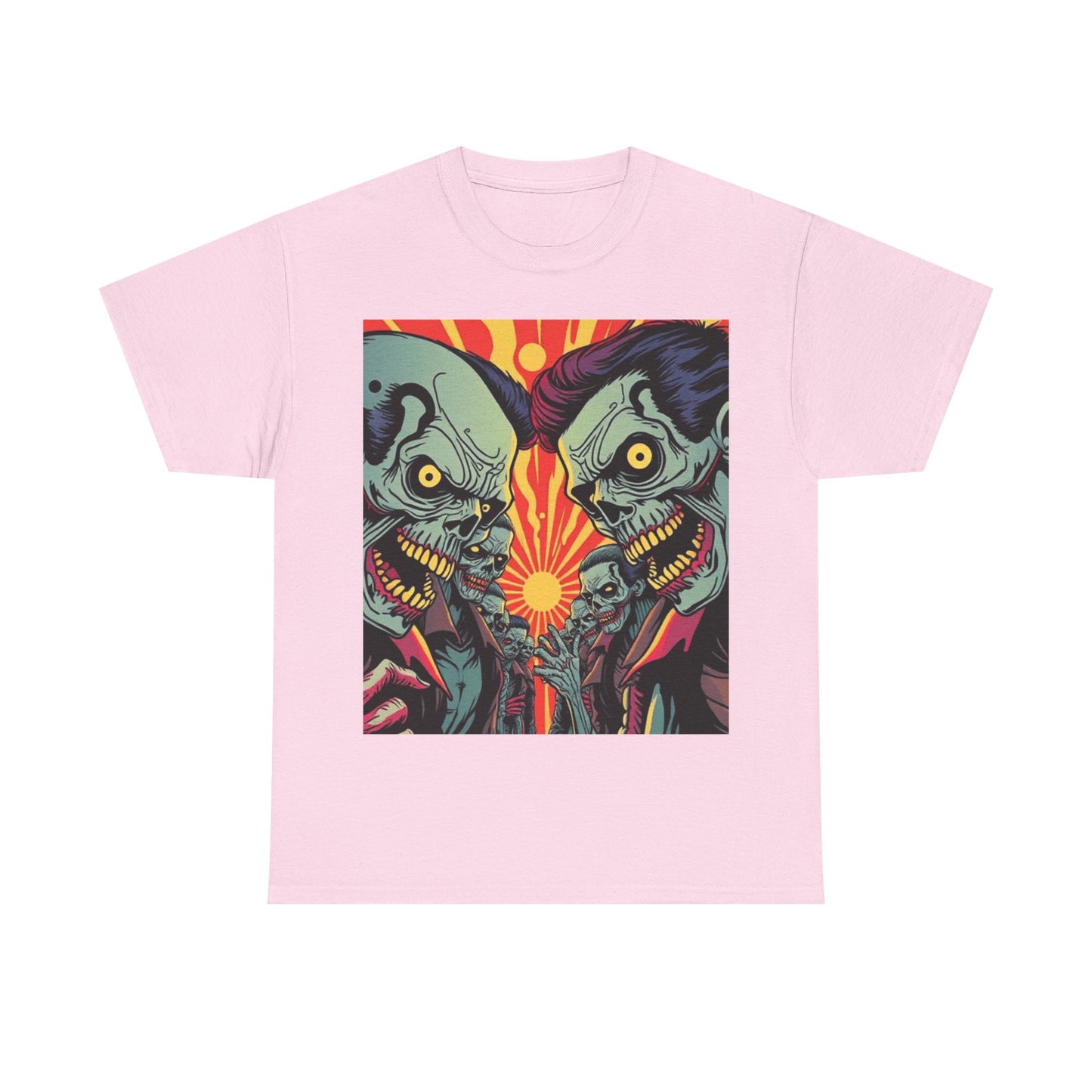 UK - Retro Zombie Clash Unisex Heavy Cotton Tee