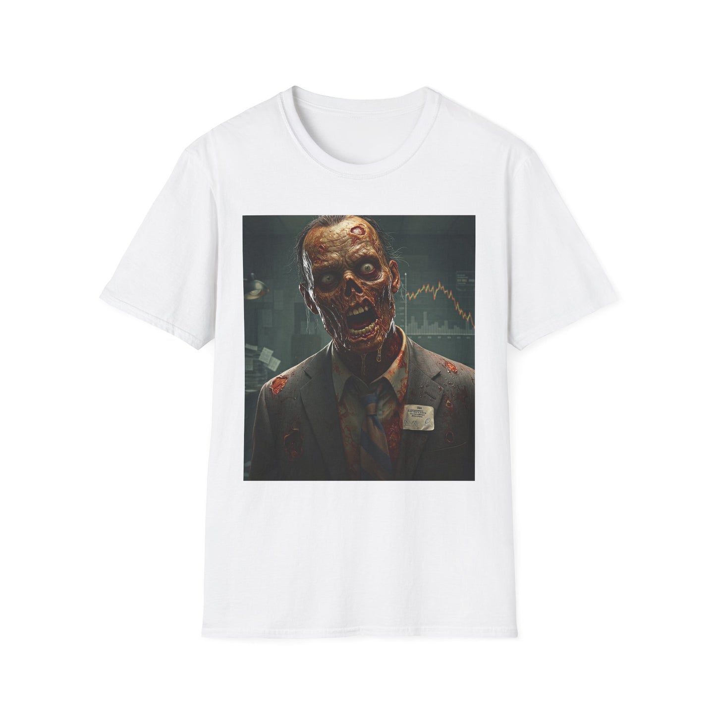 Zombie Businessman Unisex Softstyle T-Shirt | Spooky Halloween Apparel
