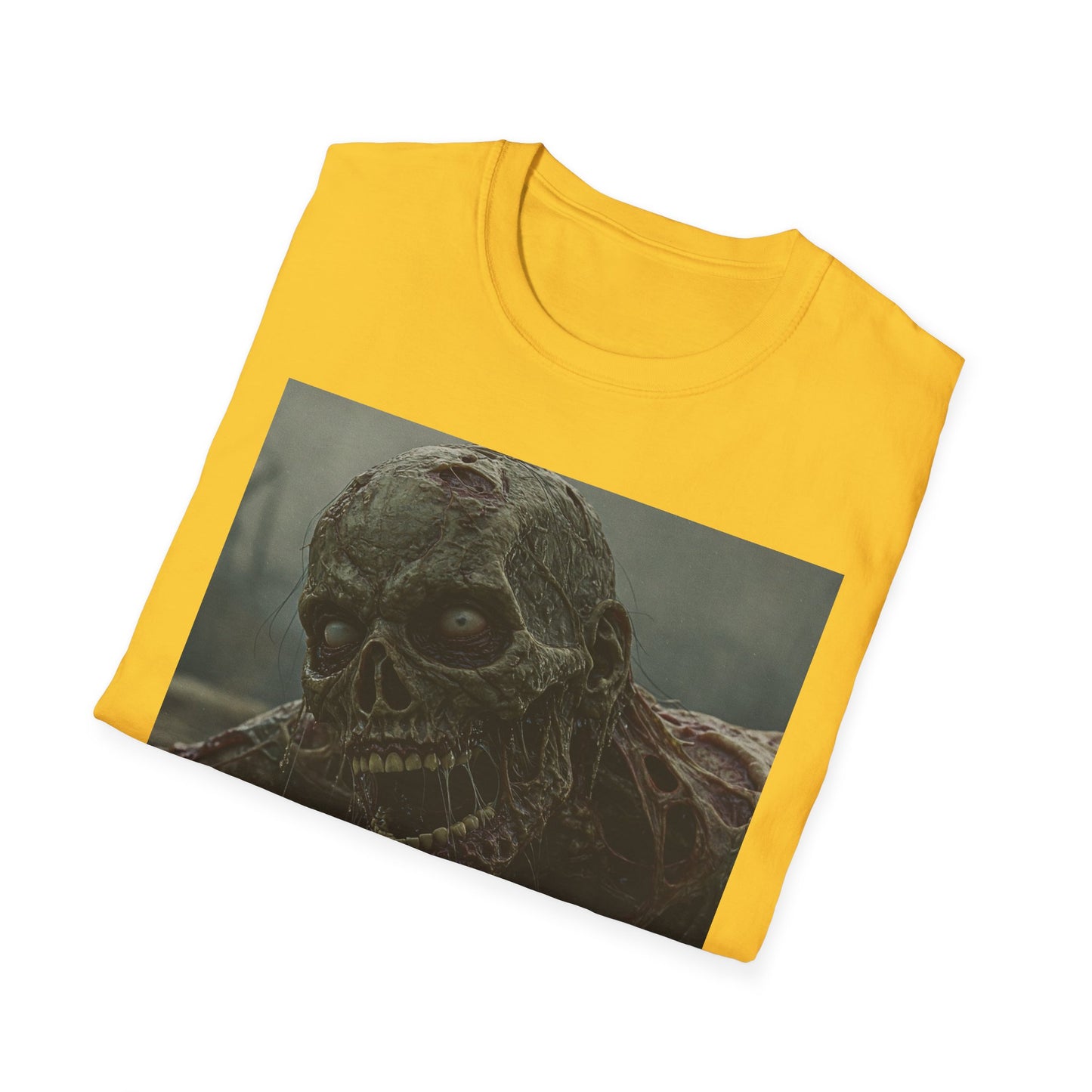 Creepy Skeleton Unisex Softstyle T-Shirt - Perfect for Halloween and Horror Fans