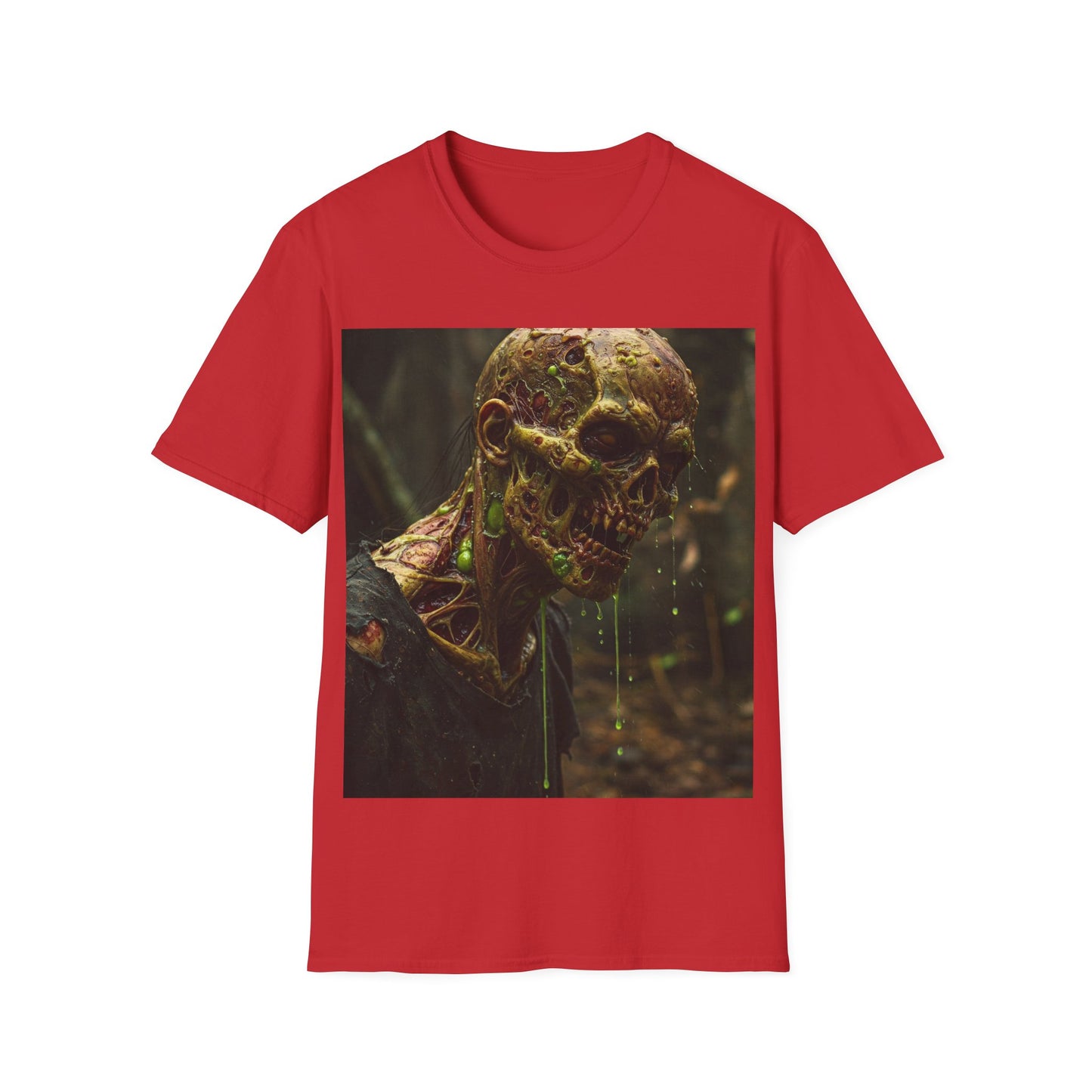 UK - Creepy Zombie Graphic Unisex Softstyle T-Shirt - Perfect for Halloween and Horror Fans