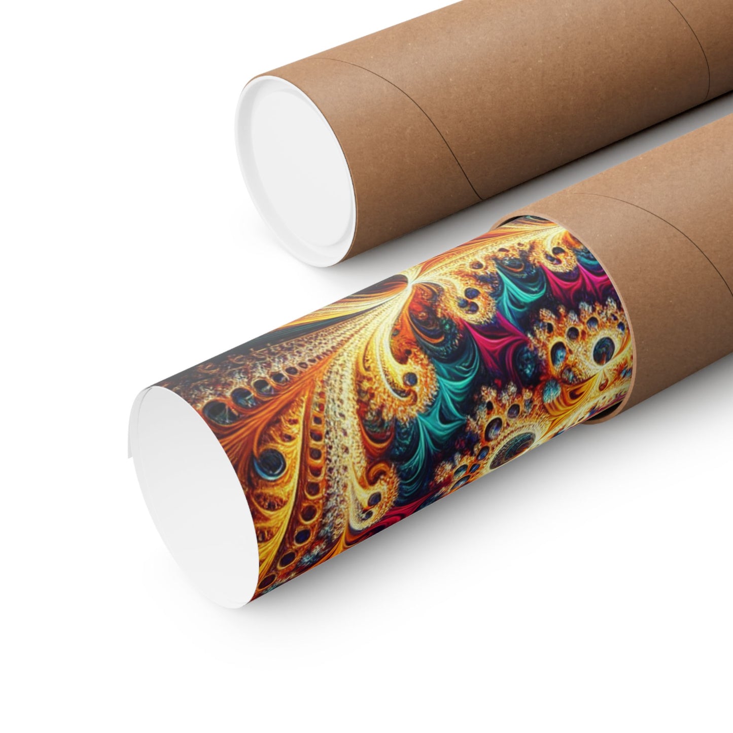 Vibrant Fractal Art Poster - Eye-Catching Matte Vertical Design for Modern Interiors