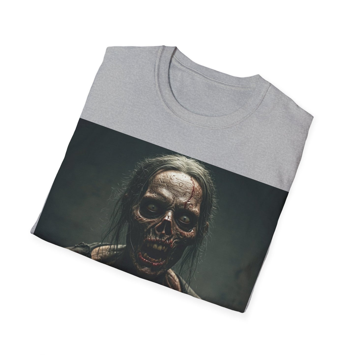 UK - Spooky Cat Lady Apocalyptic Portrait Tee, bold, decaying zombie graphic