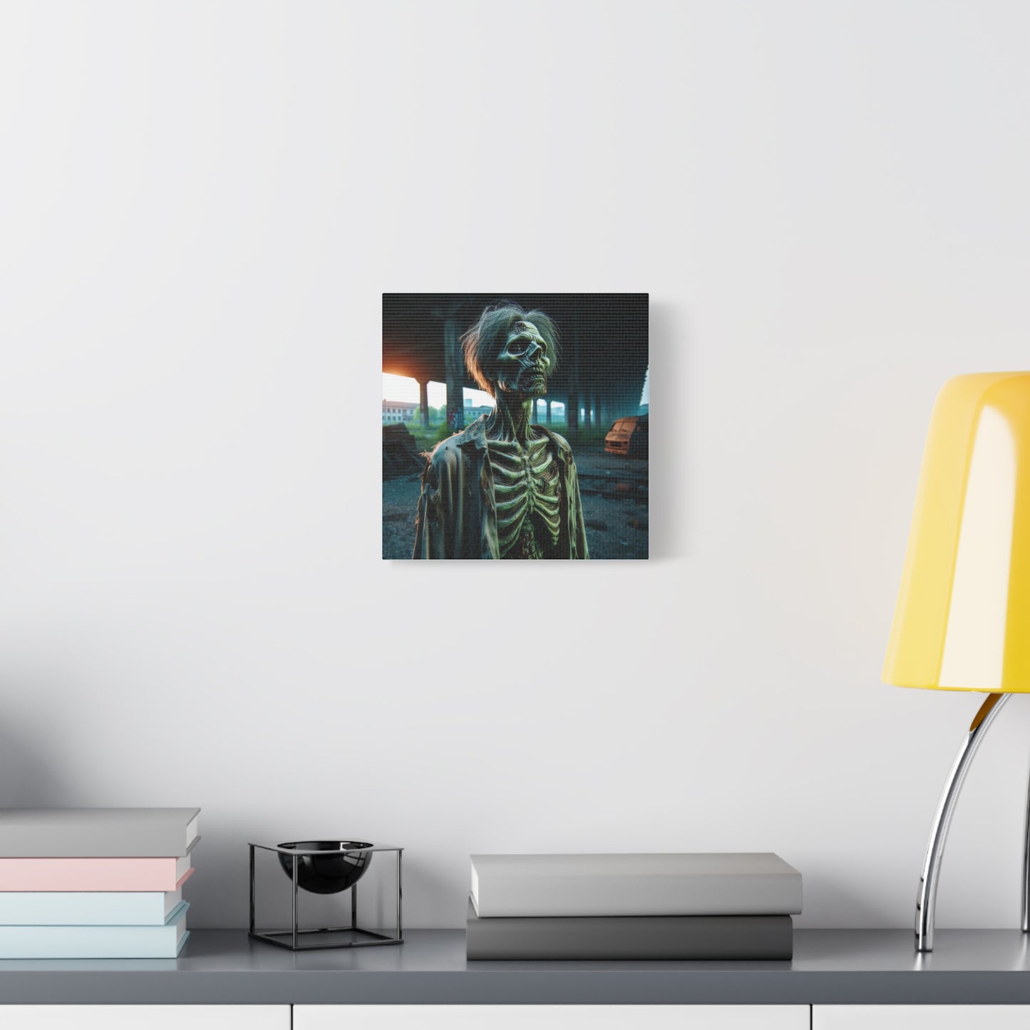Creepy Skeleton Wall Art | Matte Canvas Decor for Halloween & Gothic Lovers