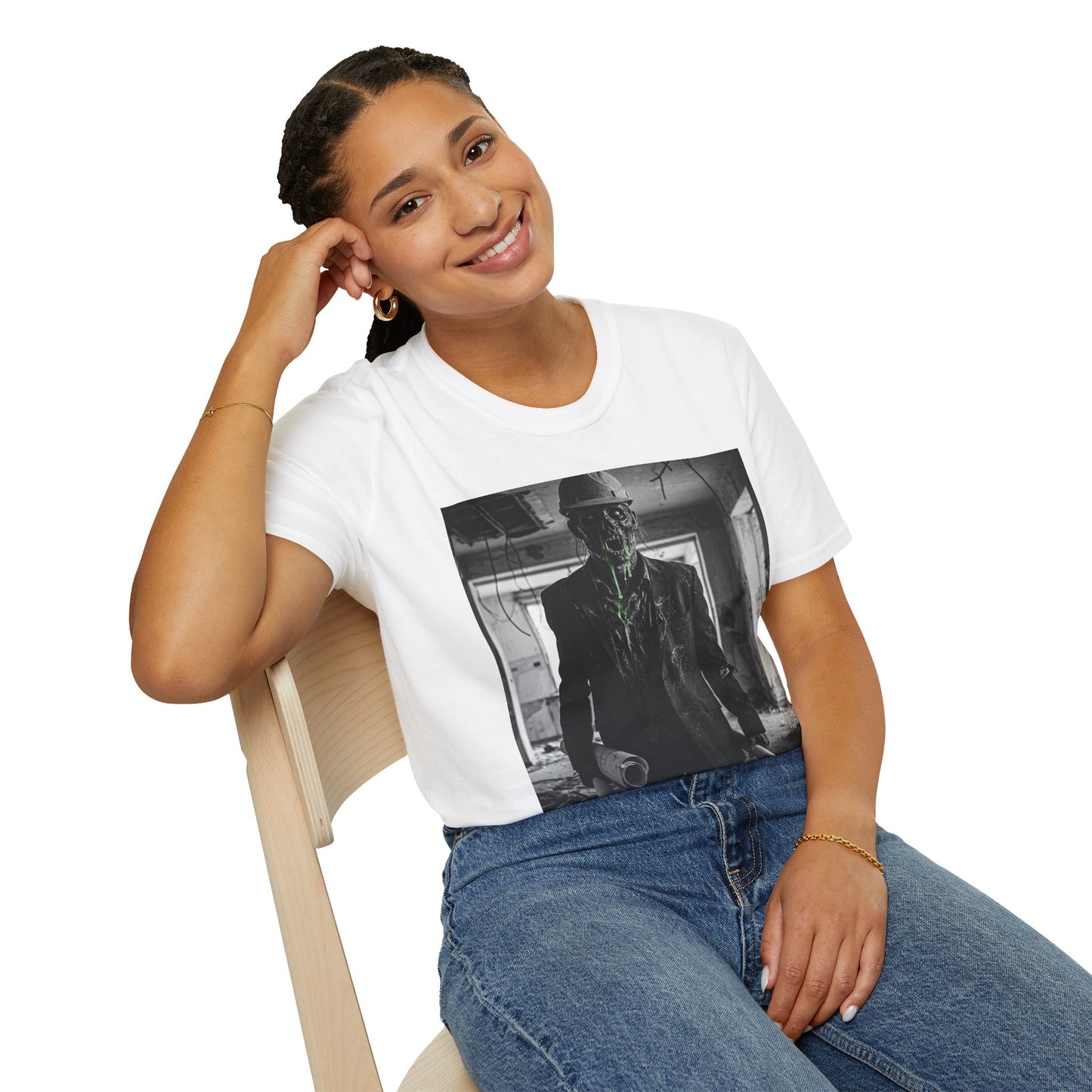 Unisex Softstyle T-Shirt with Creepy Monster Design - Perfect for Halloween and Horror Fans
