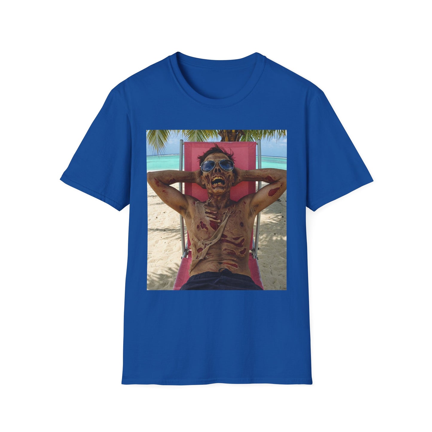 Chill Zombie Unisex Softstyle T-Shirt - Perfect for Beach Days & Halloween