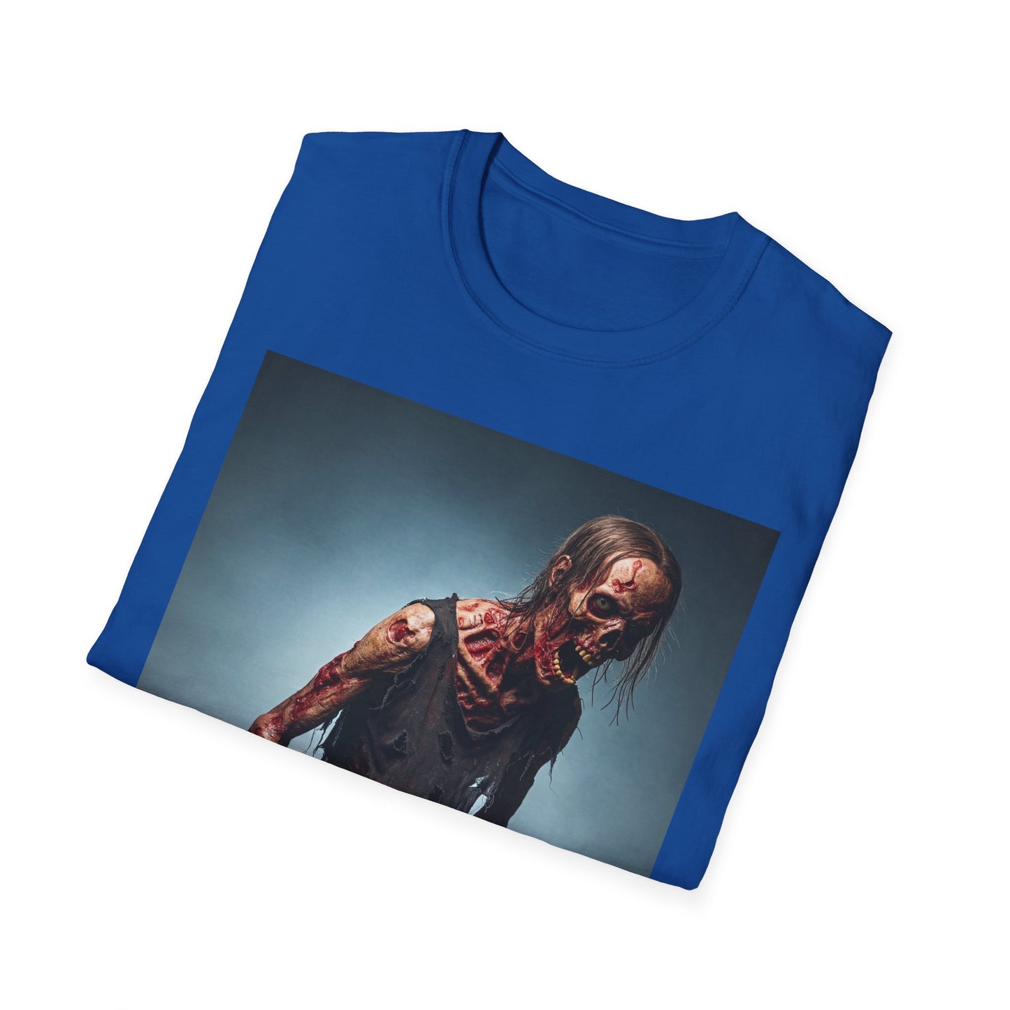 Zombie Graphic Unisex Softstyle T-Shirt - Perfect for Halloween and Horror Fans