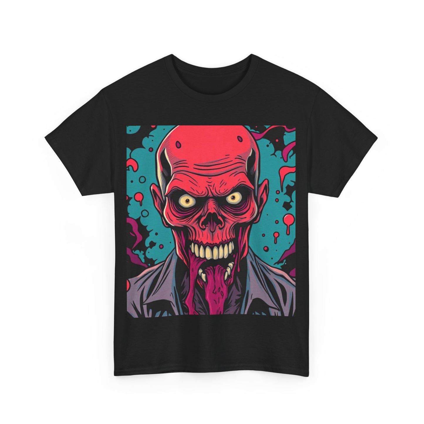 UK - Vintage Skull Graphic Unisex Heavy Cotton Tee - Perfect for Halloween and Casual Wear