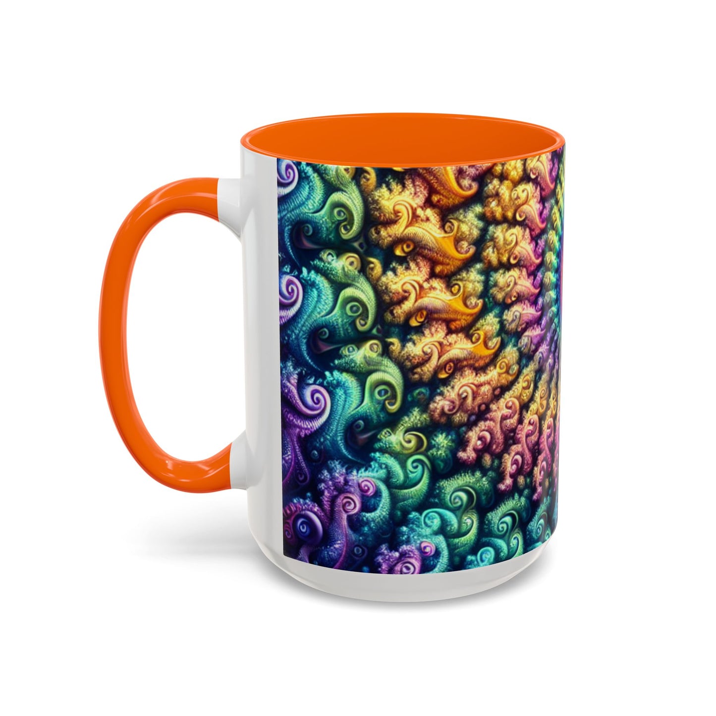 Colorful Spiral Accent Coffee Mug - 11 & 15oz - Ideal for Home & Gifts