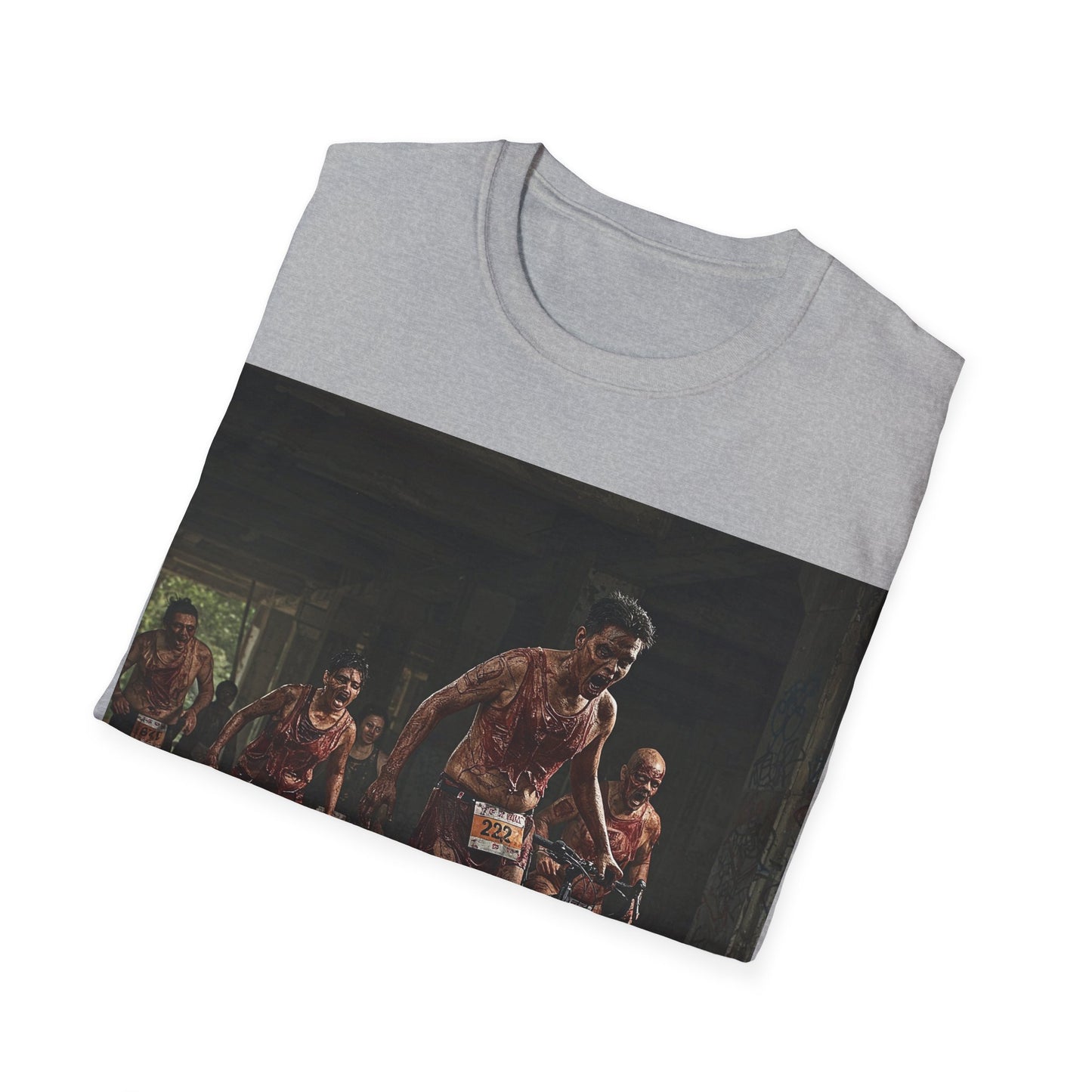 UK - Zombie Run Unisex Softstyle T-Shirt - Perfect for Halloween and Fun Runs