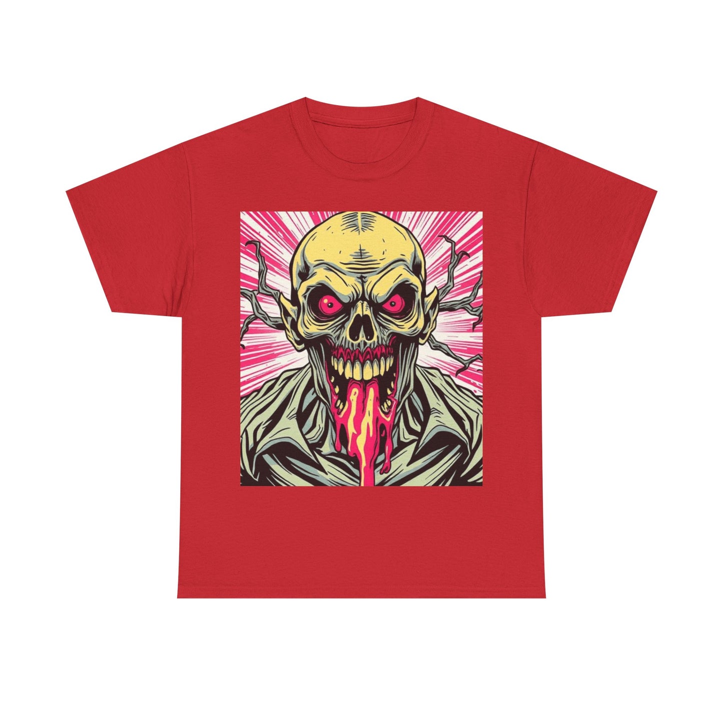 UK - Retro Skull Graphic Unisex Heavy Cotton Tee - Unique Halloween Tee
