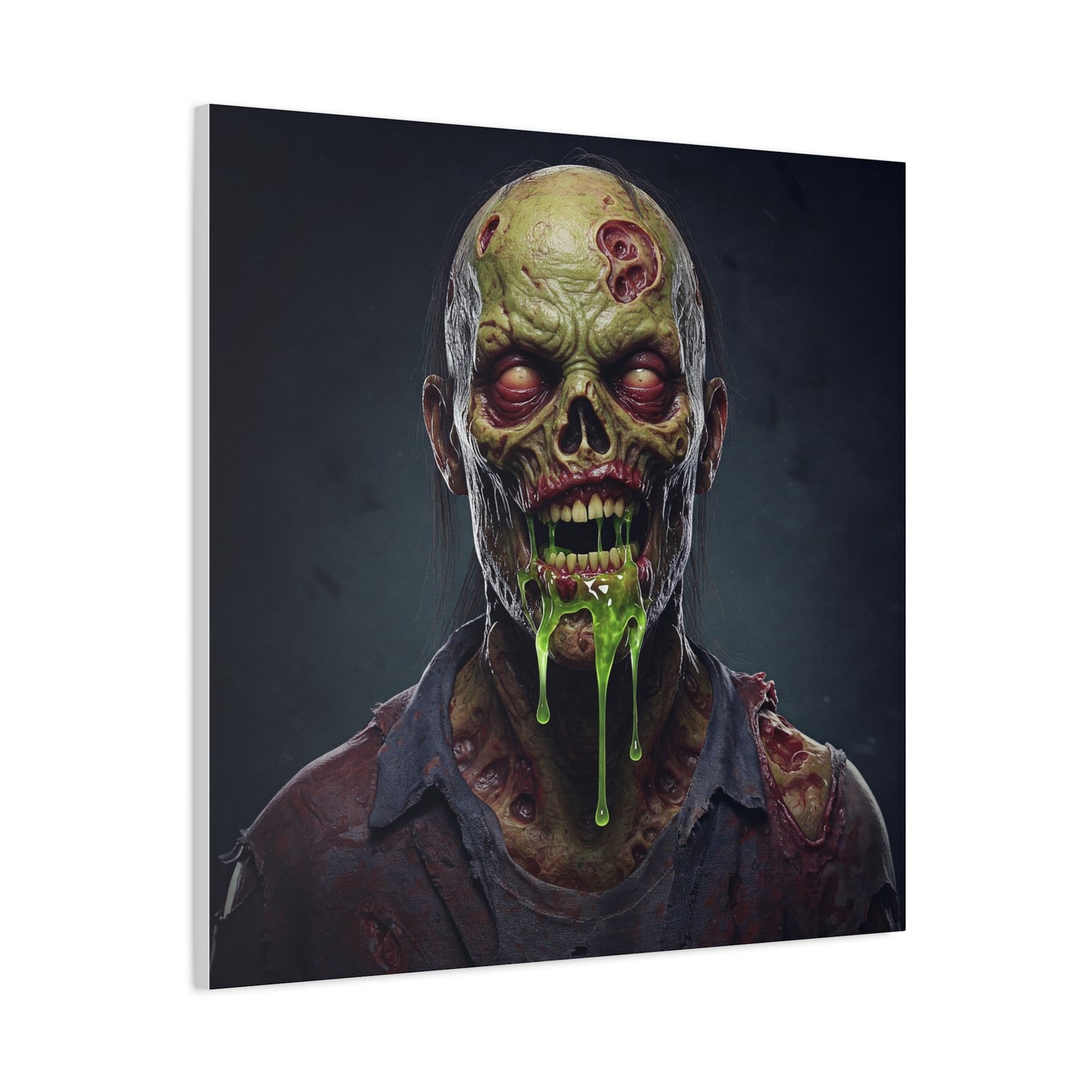 Zombie Art Canvas Wall Decoration - Spooky Halloween Home Decor