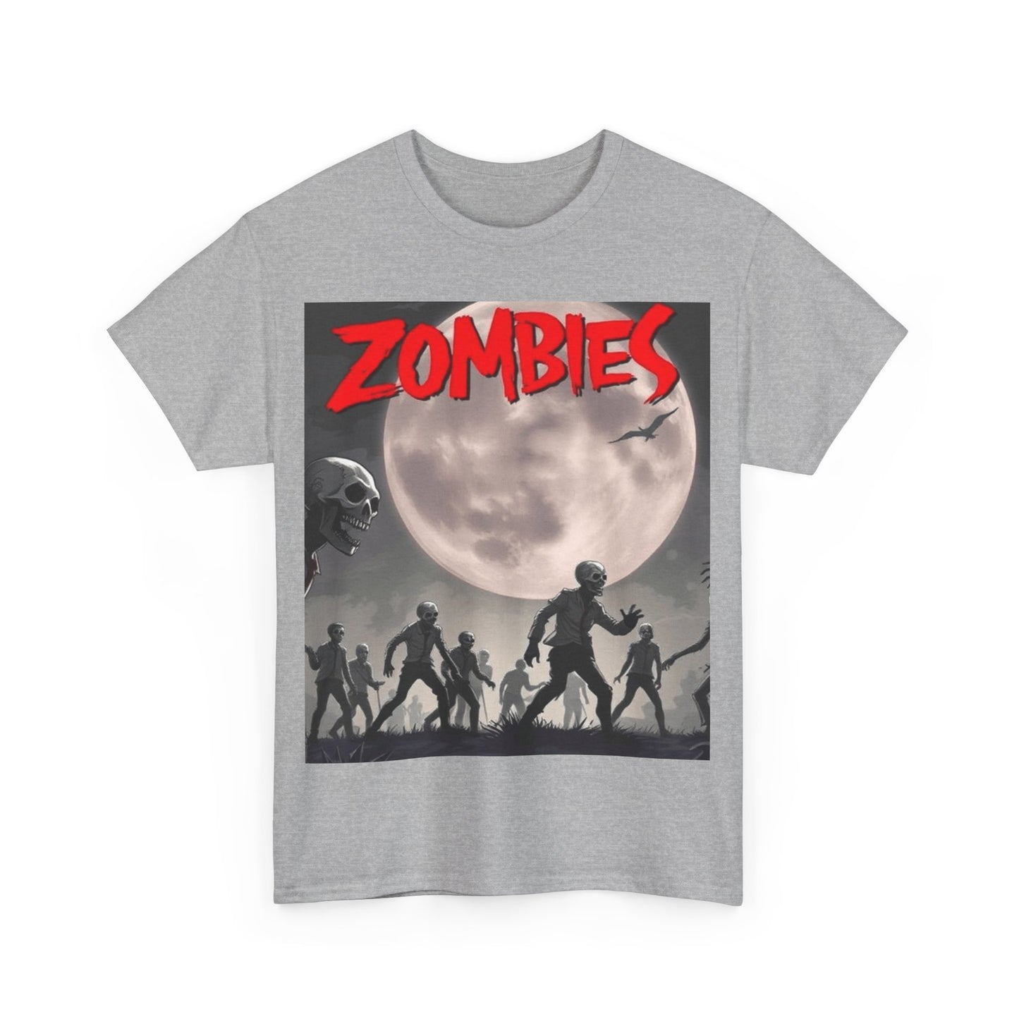 UK - Zombie Themed Unisex Heavy Cotton Tee - Perfect for Halloween and Horror Lovers