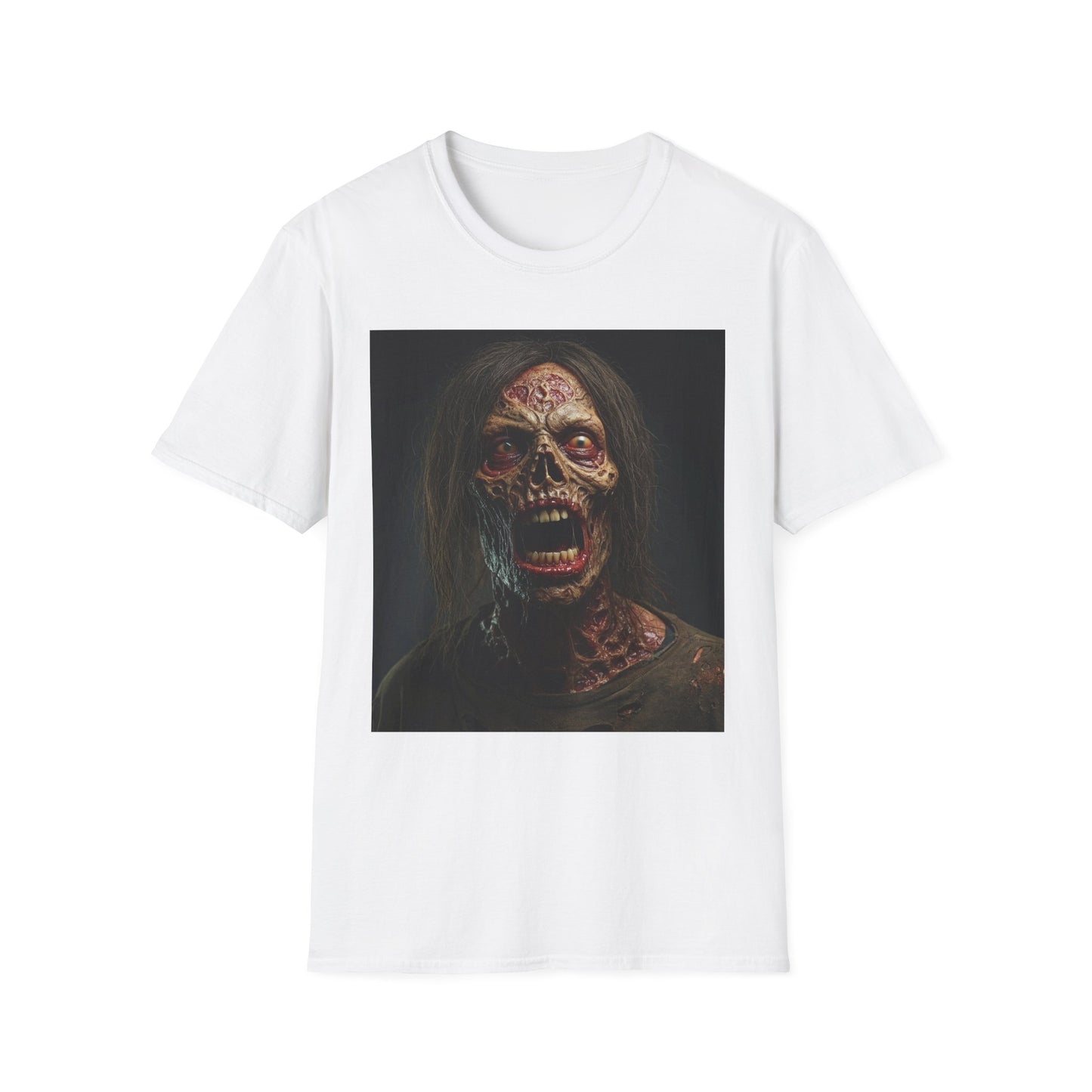 Apocalyptic Portrait Tee, bold, decaying zombie graphic