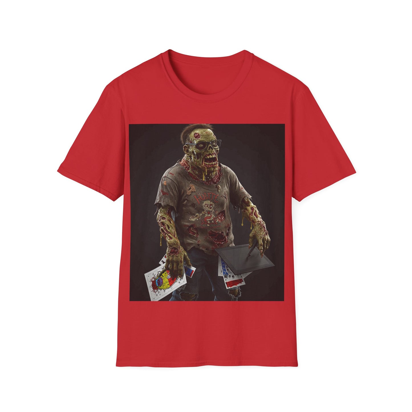UK - Zombie Graphic Unisex Softstyle T-Shirt - Perfect for Halloween and Casual Wear