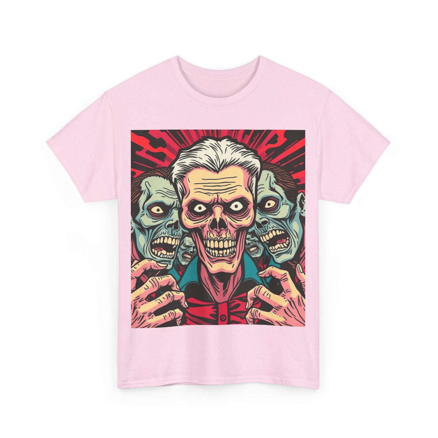 UK - Spooky Skull Graphic Unisex Heavy Cotton Tee - Perfect for Halloween and Casual Wear