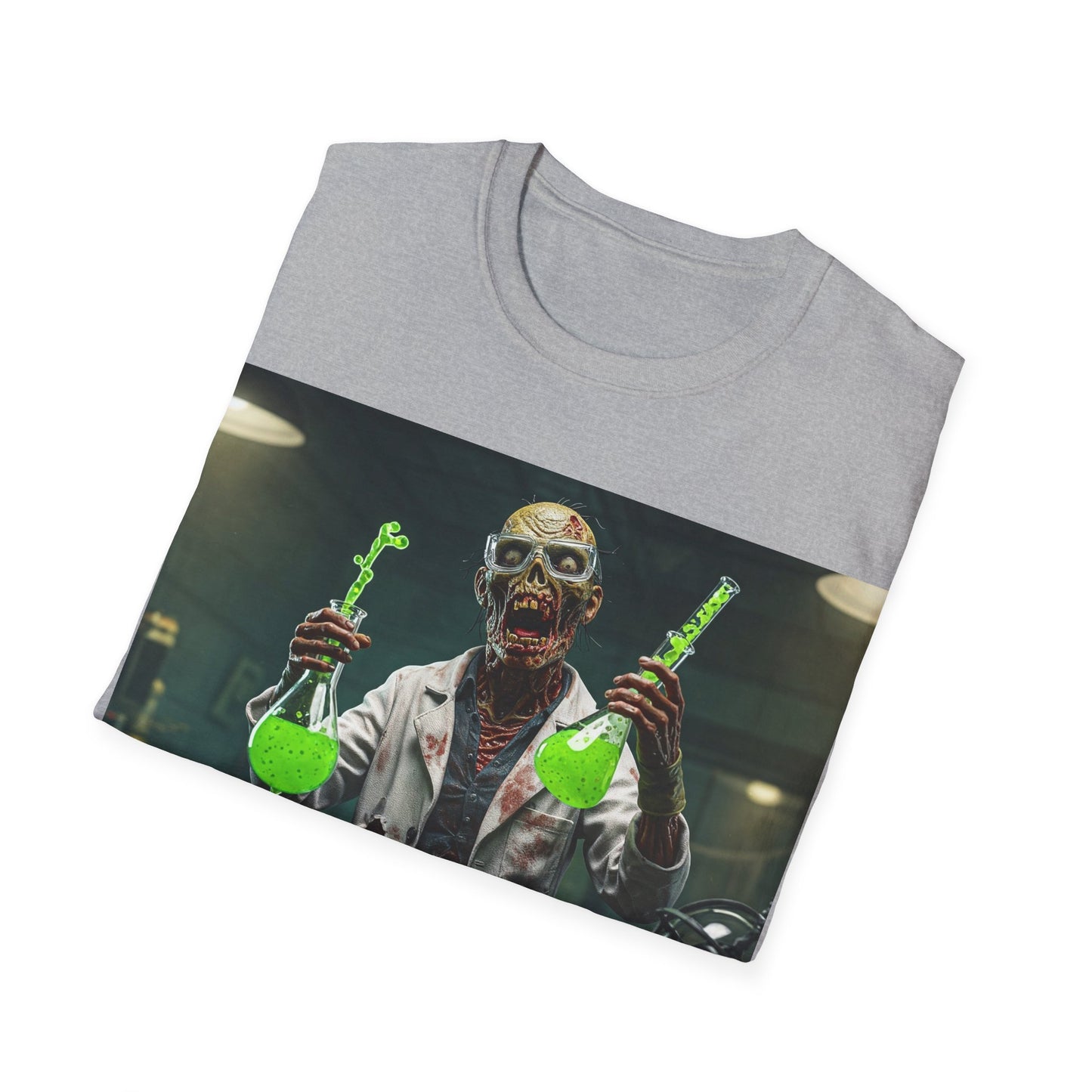 UK - Zombie Scientist Apocalyptic Portrait Tee, bold, decaying zombie graphic