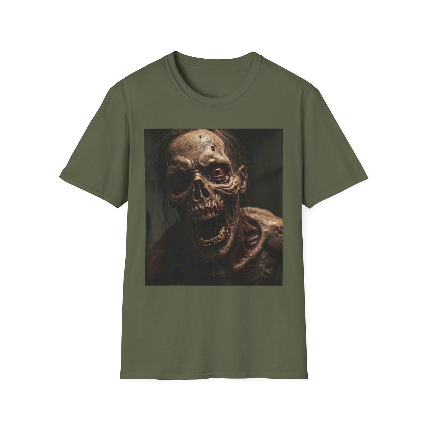 Apocalyptic Portrait Tee, bold, decaying zombie graphic