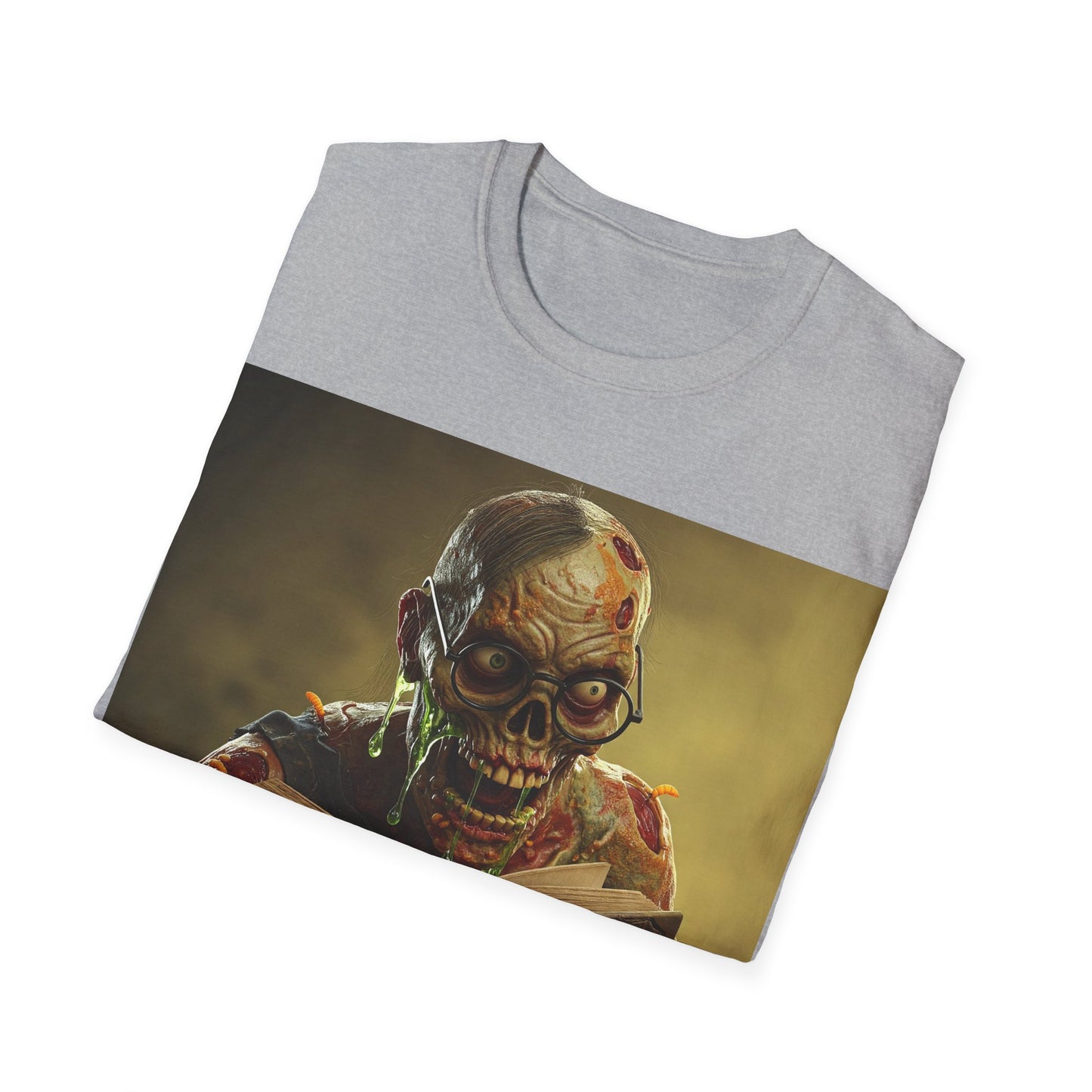 UK - Zombie Reader Apocalyptic Portrait Tee, bold, decaying zombie graphic