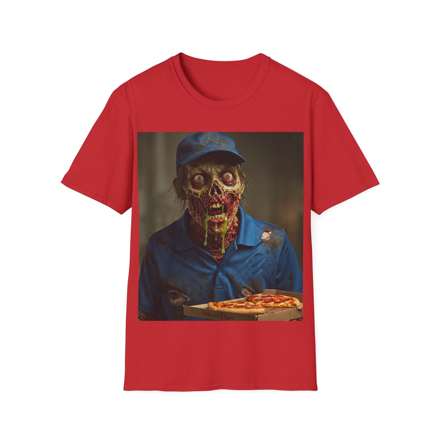 UK - Horror Pizza Delivery Zombie T-Shirt - Unisex Softstyle Tee