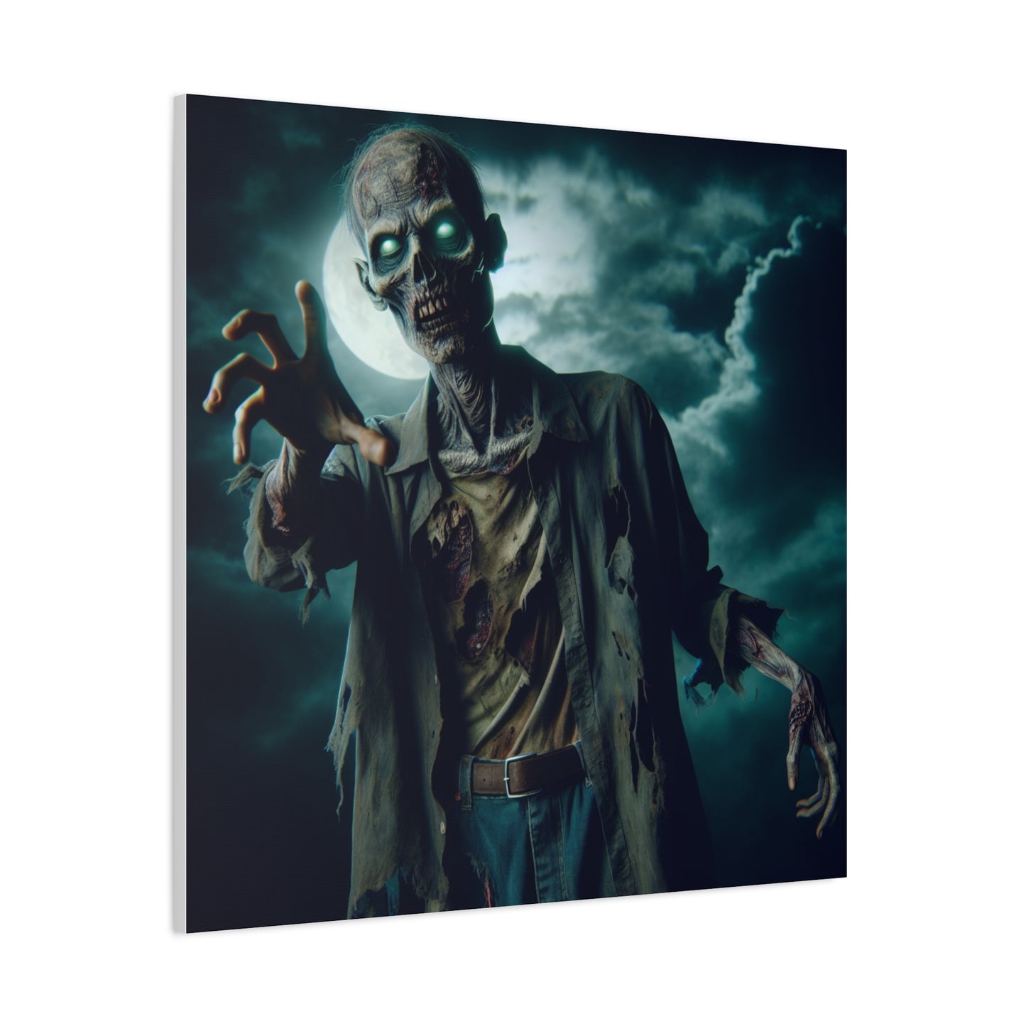 Zombie Art Matte Canvas Wall Decor - Spooky Halloween Home Decoration